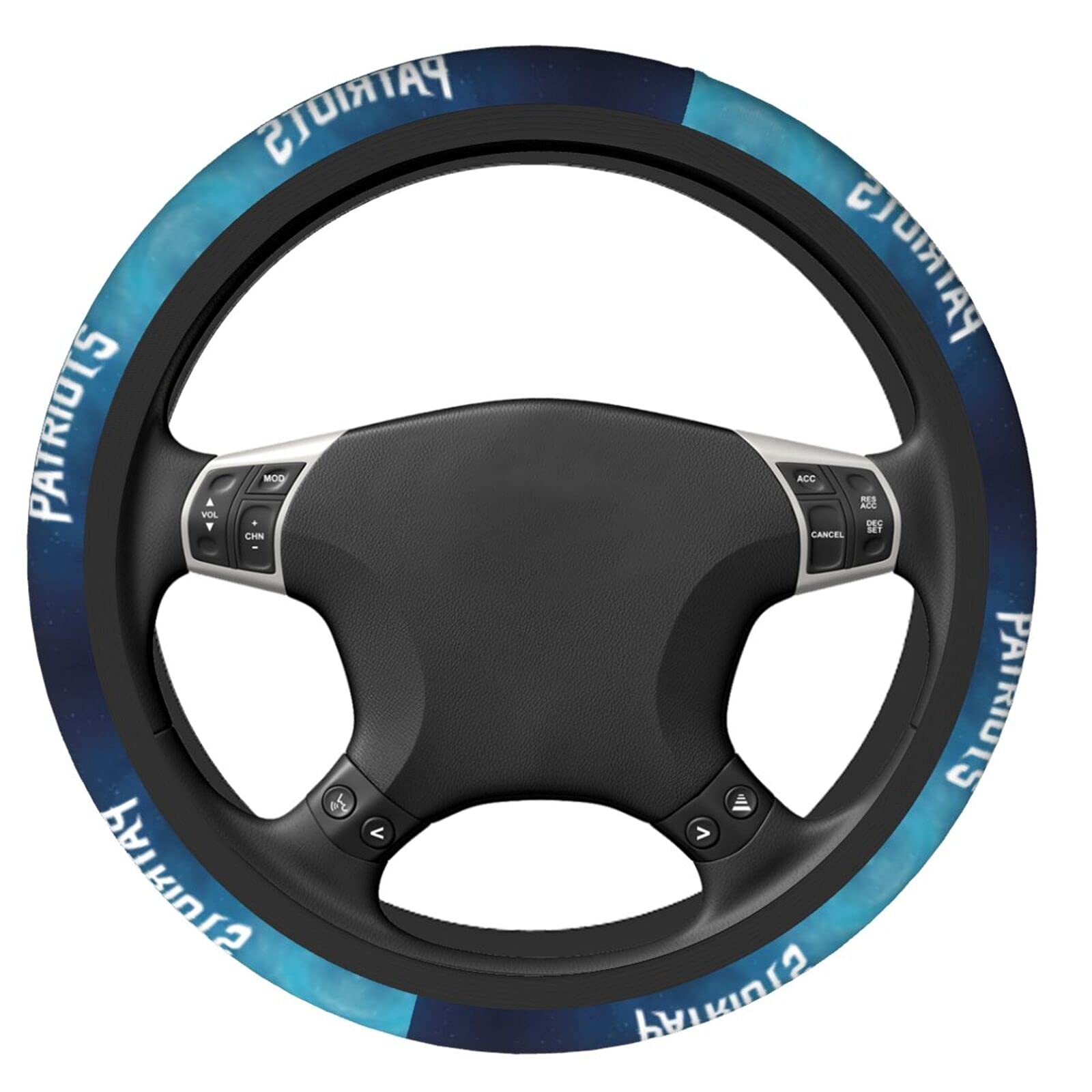 Patriots NFL Steering Wheel Cover - 15 Inch Elastic Breathable Anti-Slip Car Accessory for Men & Women | American Football Team Design | Perfect for Game Day & Road Trips