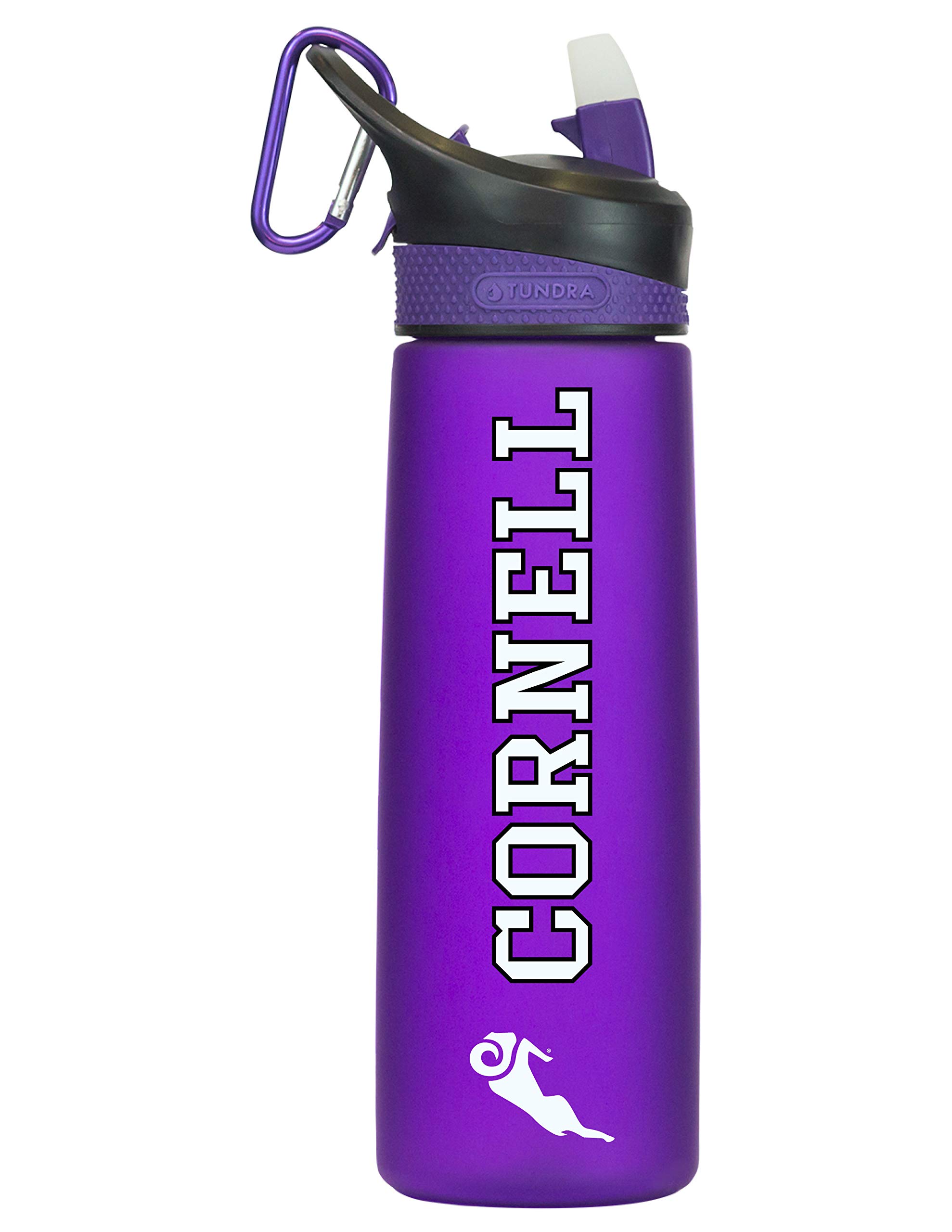 Cornell College Tritan Plastic Frosted Sport Water Bottle 24oz - BPA Free Leak Proof Purple Water Bottle for Gym, Hiking & Outdoor Activities