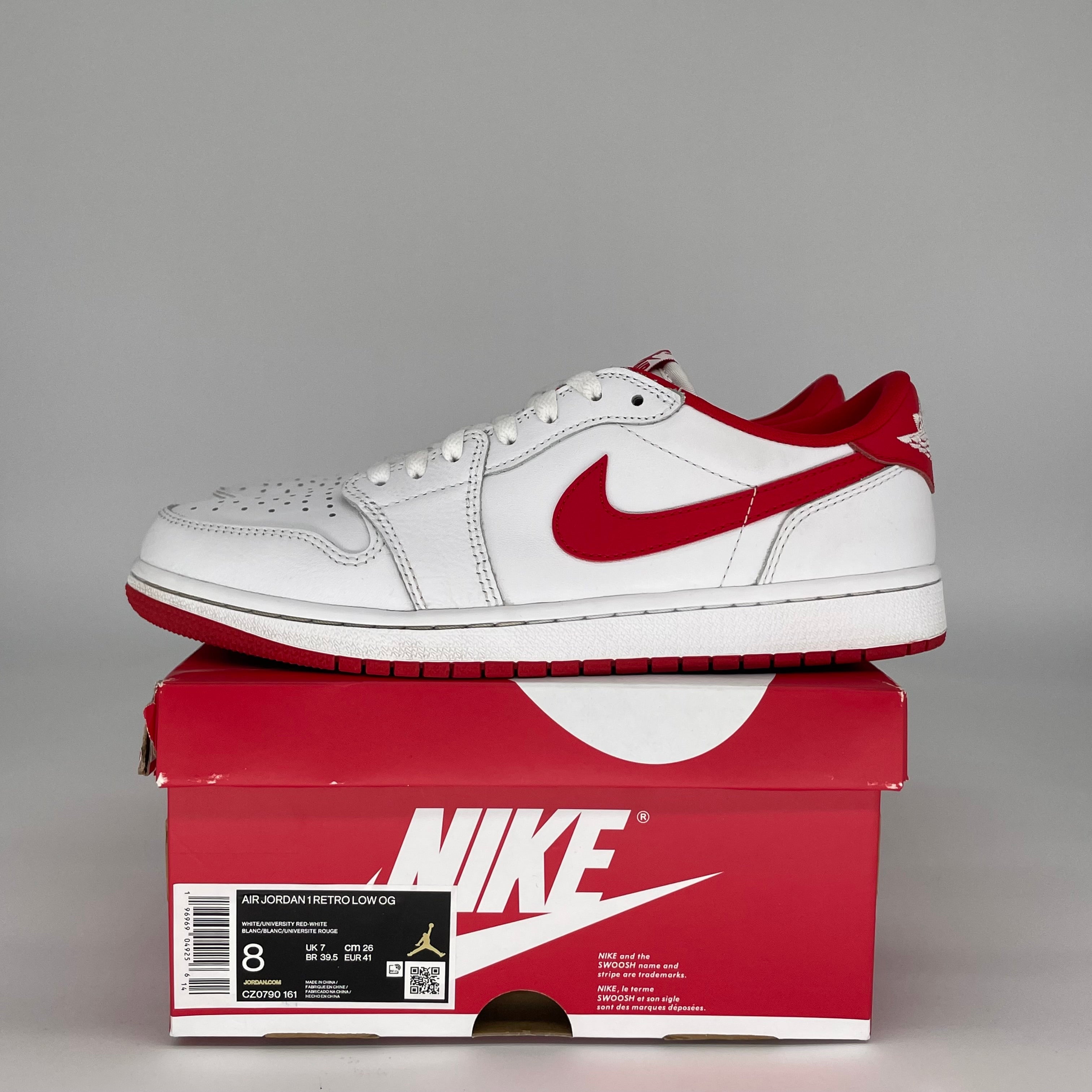 Air Jordan 1 Low University Red Men's Shoes - Size 8 (CZ0790-161) | Retro Basketball Sneakers for Casual Wear & Street Style