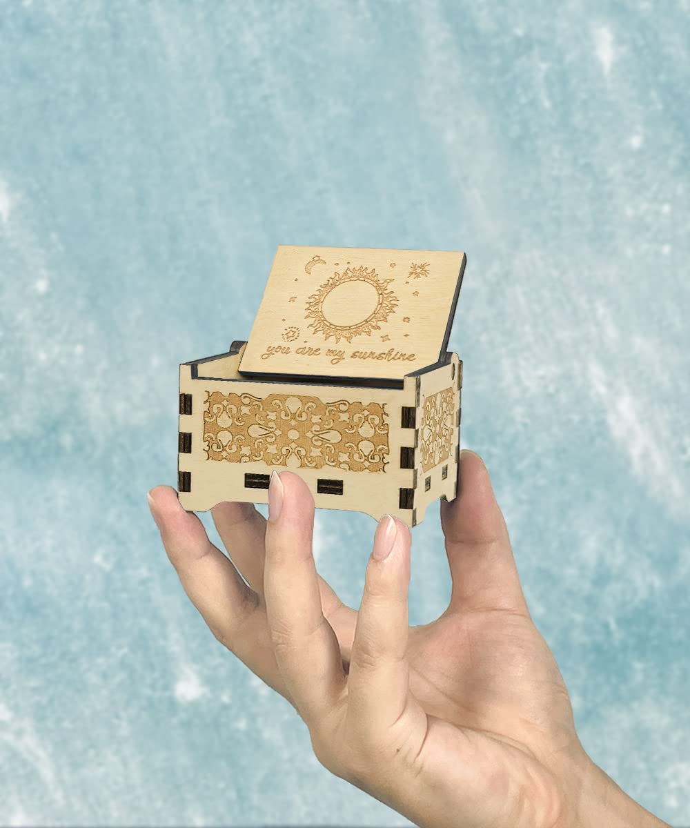 You Are My Sunshine Personalized Wooden Music Box - Vintage Engraved Gift for Daughter, Son, Dad & Mom | Perfect for Birthdays, Anniversaries & Special Occasions
