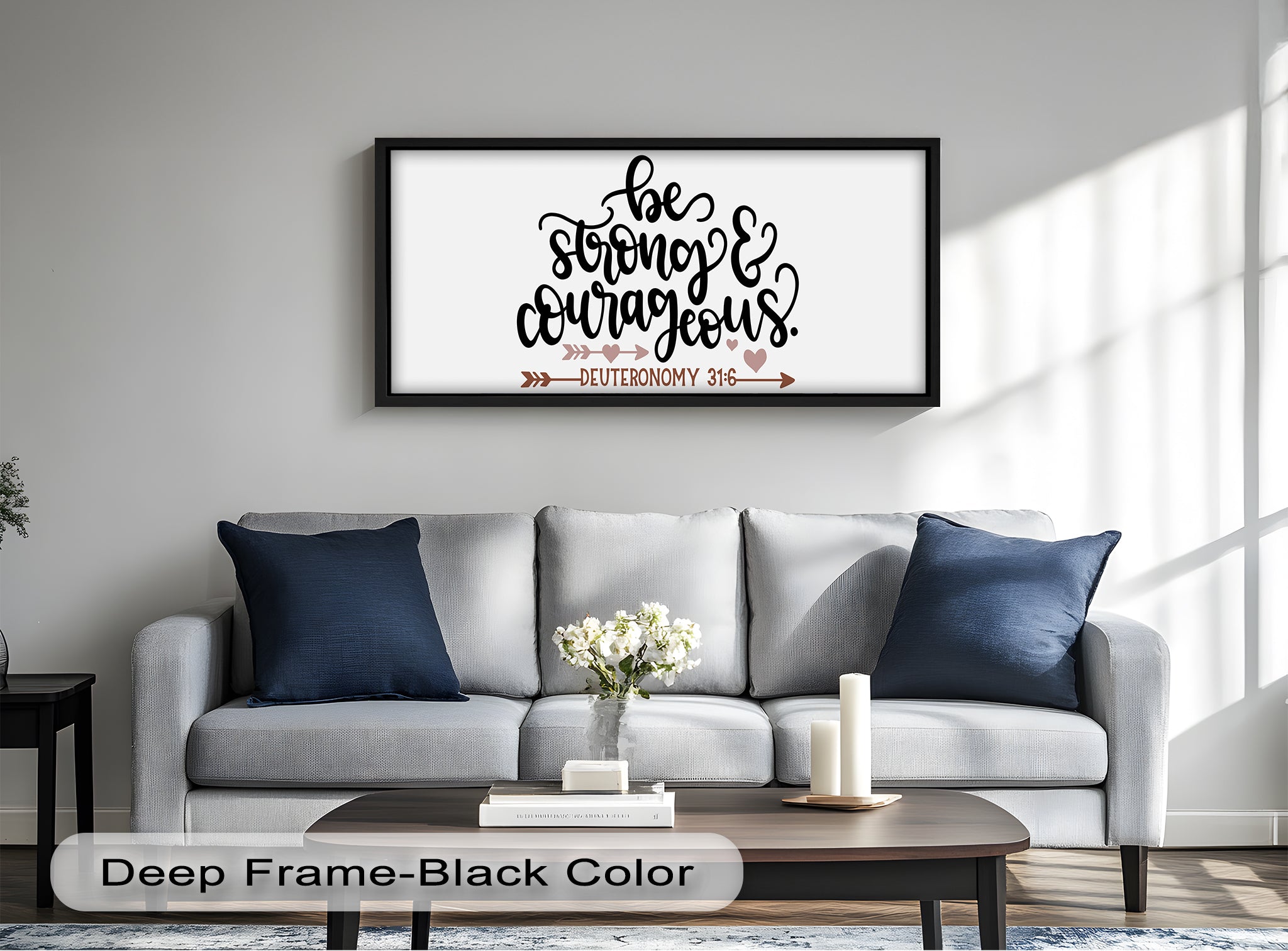 Be Strong & Courageous - Deuteronomy 31:6 Bible Verse Oil Painting - Inspirational Christian Wall Art for Home, Church & Office Decor