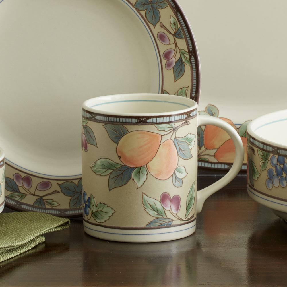 Premium Garden Harvest® Ceramic Coffee Mugs - Set of 4, 14oz Rustic Farmhouse Style Cups for Tea, Hot Chocolate & Morning Coffee - Perfect for Home, Office & Outdoor Camping Use