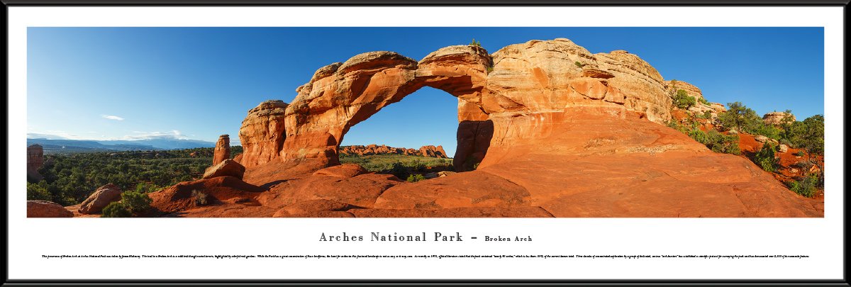 Blakeway Worldwide Panoramas Standard Frame - Broken Arch National Park Poster - Wall Art Decor for Living Room, Office & Home