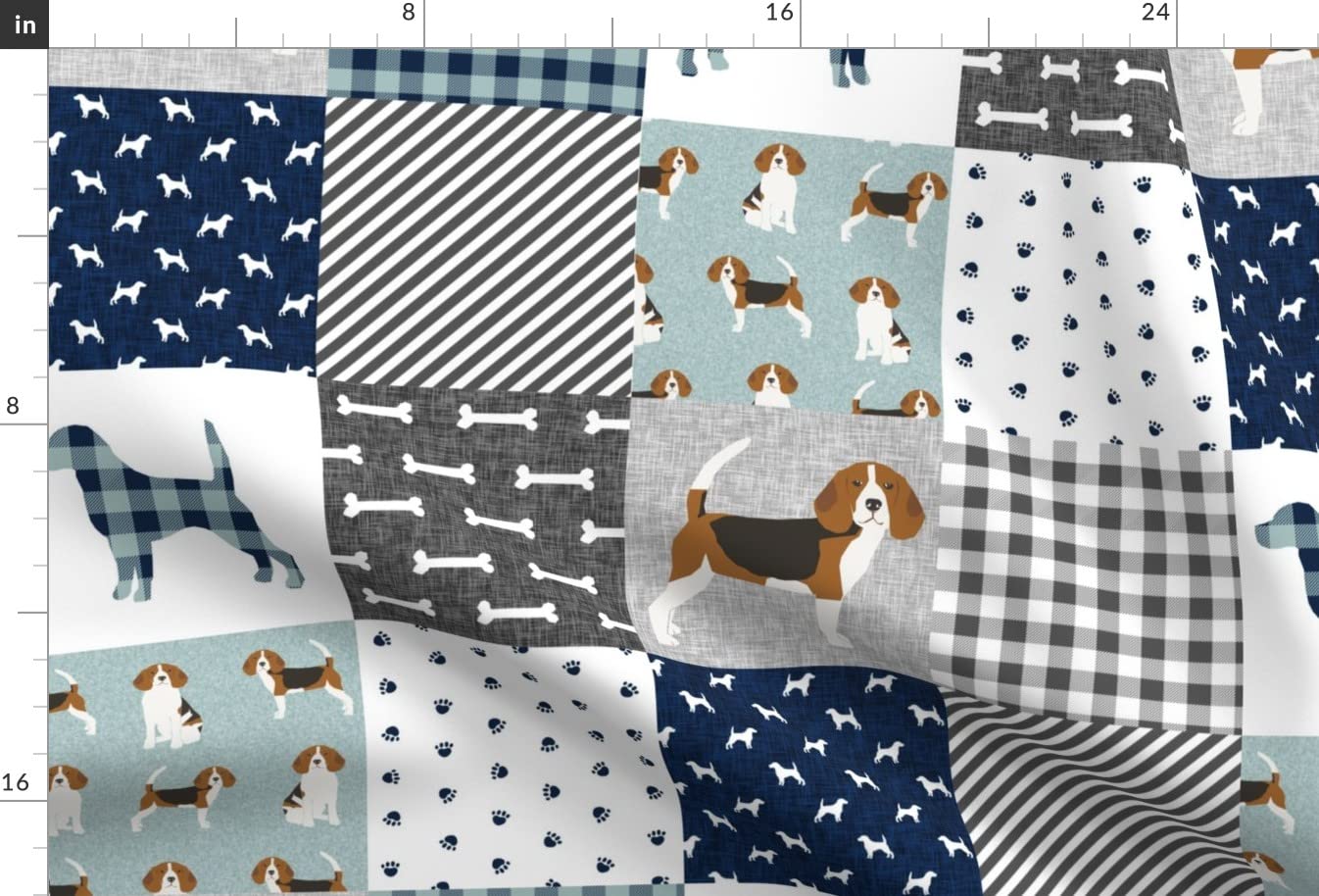 Beagle Dog Breed Printed Minky Fabric by The Yard - Soft Plush Quilt Backing Material for Baby Blankets, Nursery Decor & Pet-Friendly Sewing Projects | Perfect for DIY Quilting, Home Decor & Gift Making