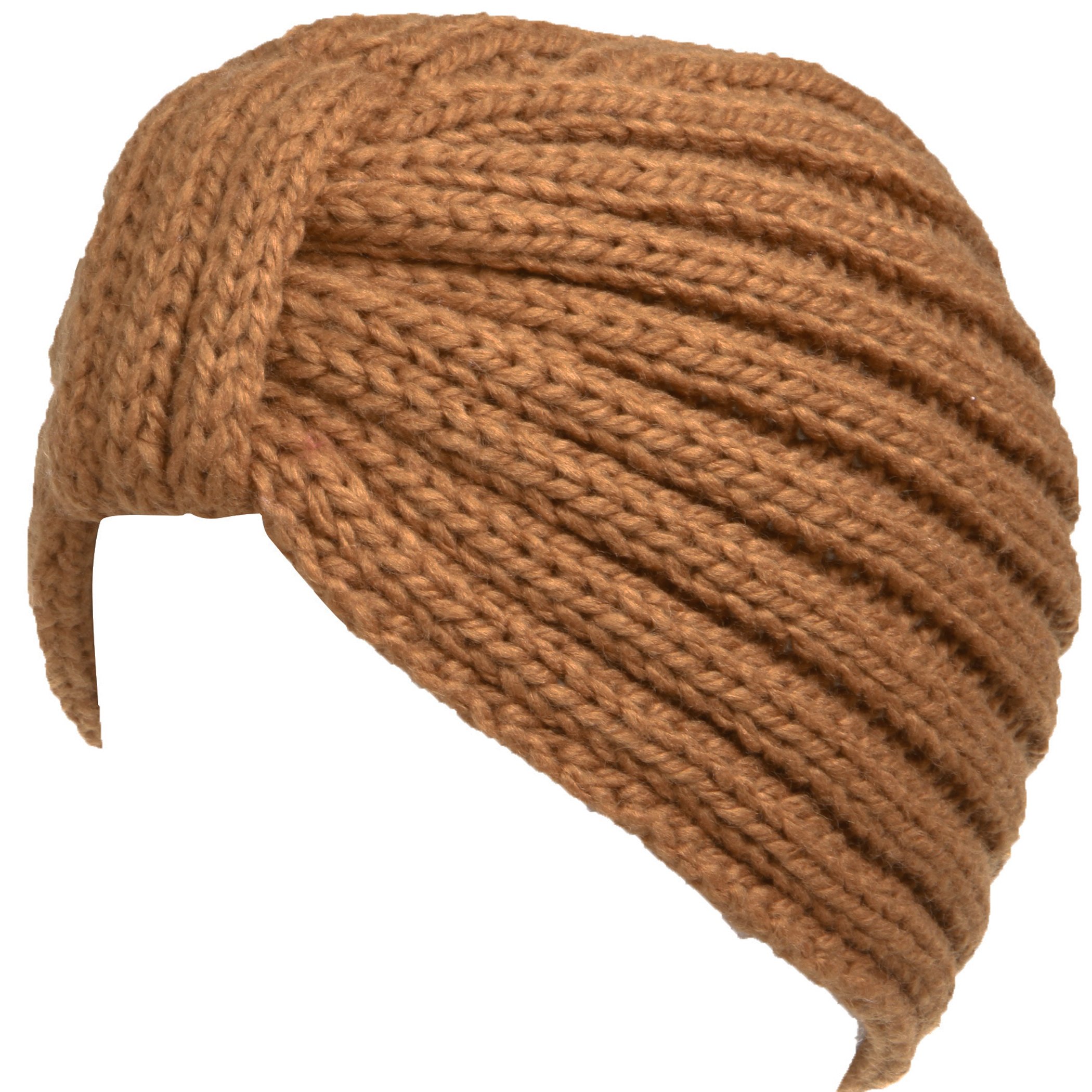 ANGELA & WILLIAM Winter Knit Turban Beanie with Beaded Flower - Warm Women's Fashion Hat for Cold Weather - Perfect for Snow Days, Outdoor Activities & Winter Fashion