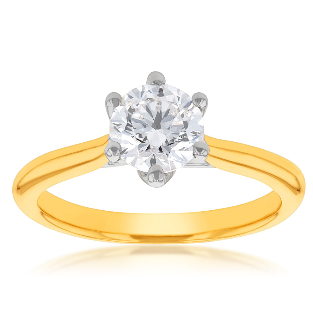 18ct Yellow Gold 1 Carat Diamond Solitaire Engagement Ring - Perfect for Proposals, Anniversaries & Special Occasions