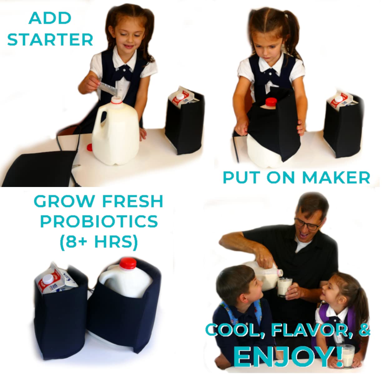 Probiotic Maker™ - Protein Shake Maker, Kefir Maker & Yogurt Maker for Homemade Healthy Drinks - Perfect for Smoothies, Breakfast & Gut Health