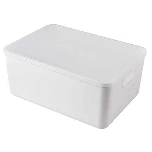 Plastic Storage Box with Lid - Desktop Organizer for Household, Clothing, Cosmetics & Jewelry - Perfect for Bedroom, Office & Bathroom Organization