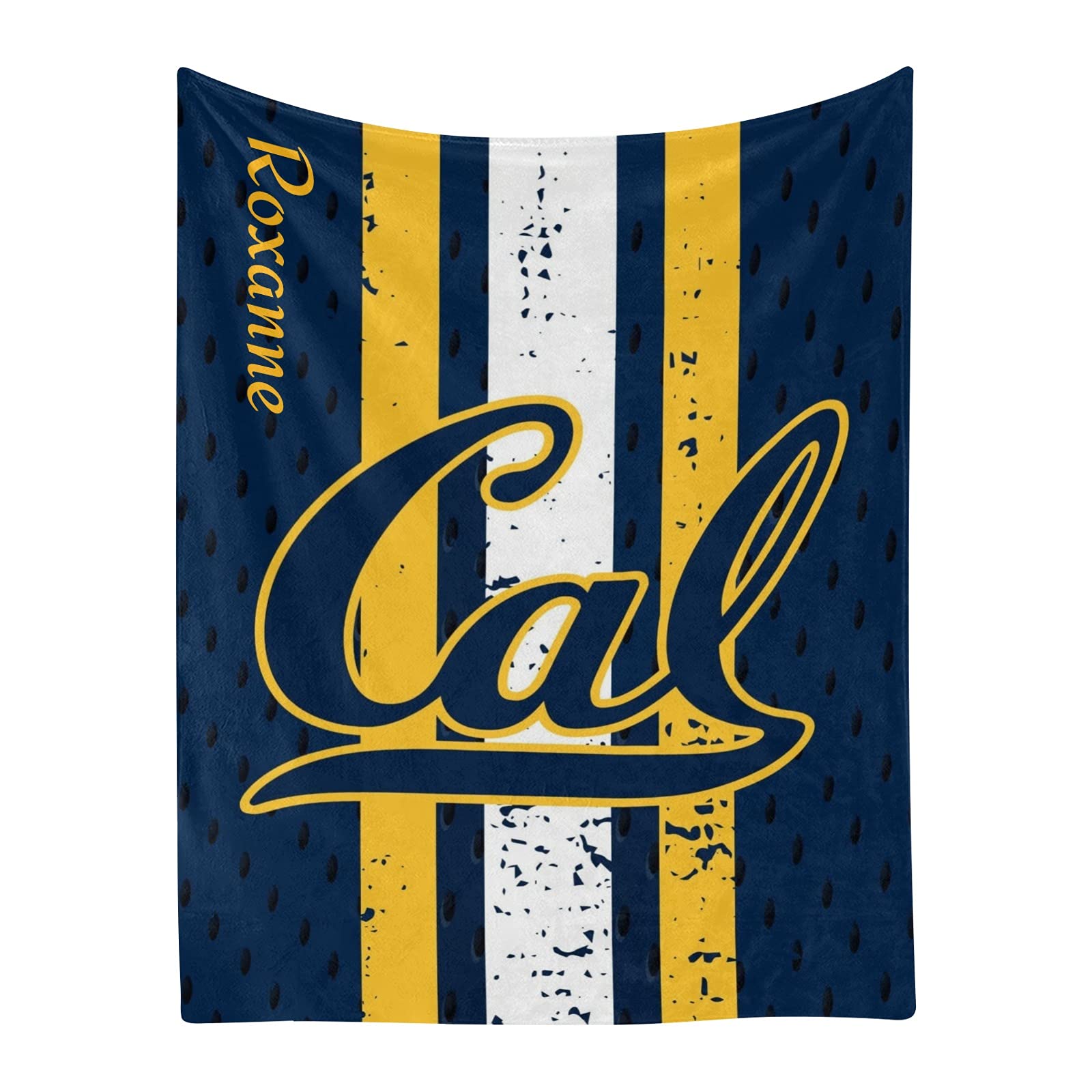 Custom Personalized Fleece Blanket with Name - Super Soft & Cozy Blue Stripes Throw - 60x80 Inch Wedding Birthday Gift for Bed, Sofa, Couch - Perfect for Home Decor, Anniversary Present & Winter Snuggling
