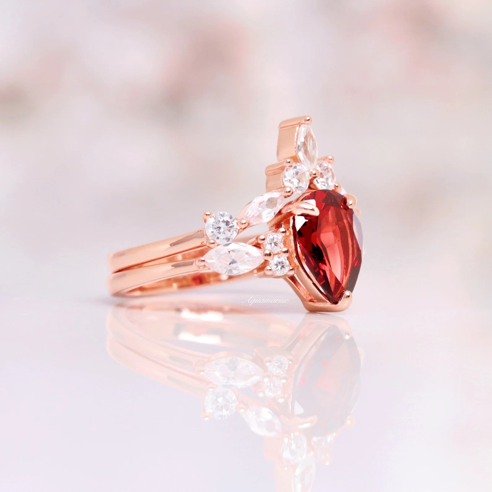 Red Fire Opal Garnet Galaxy Sandstone Couple Rings for Men & Women - Perfect for Anniversaries, Engagements & Romantic Gifts