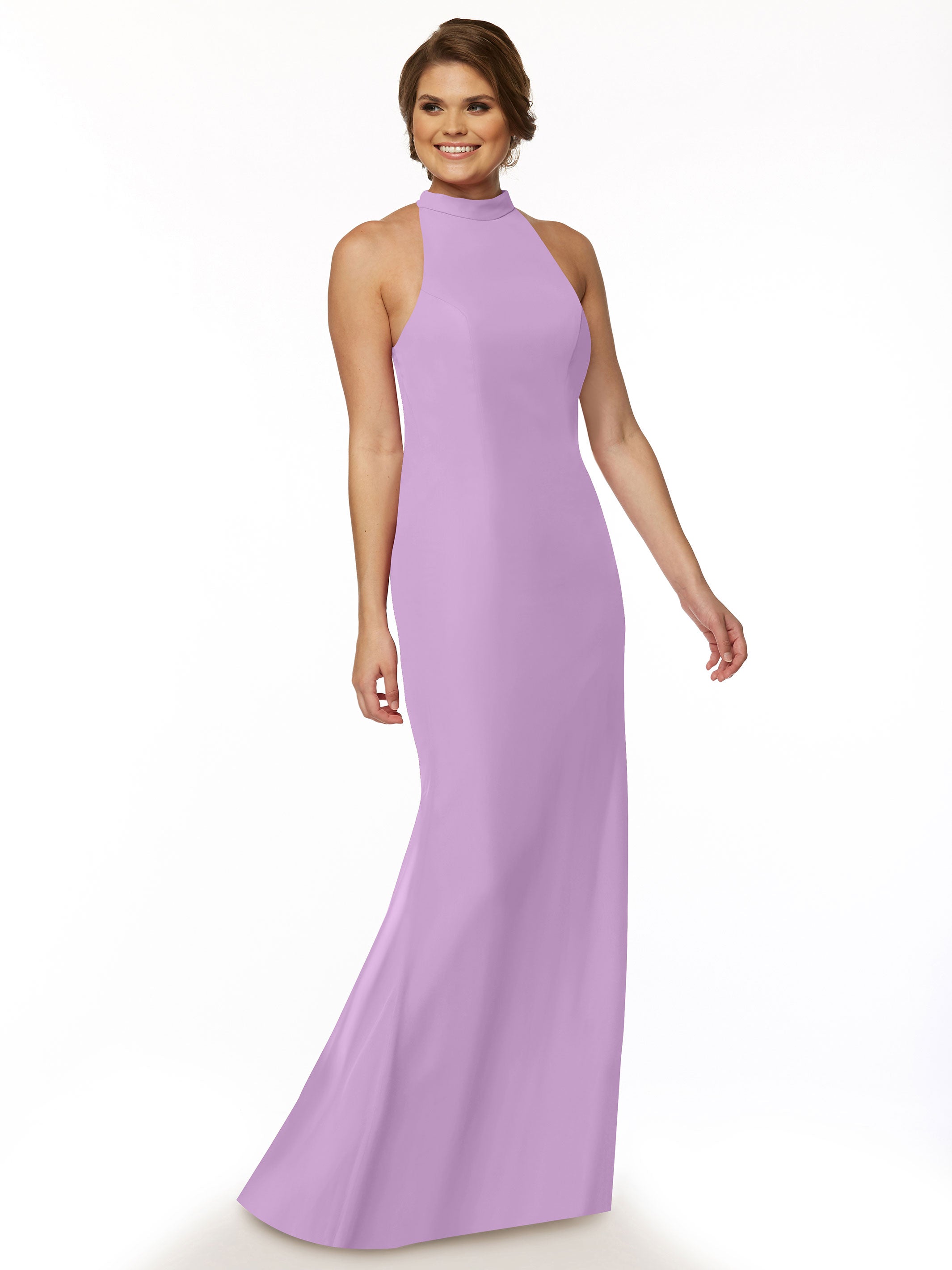 Elegant Mermaid Bridesmaid Dress with Halter Neckline - Perfect for Beach Weddings, Formal Events & Special Occasions | Style 80068