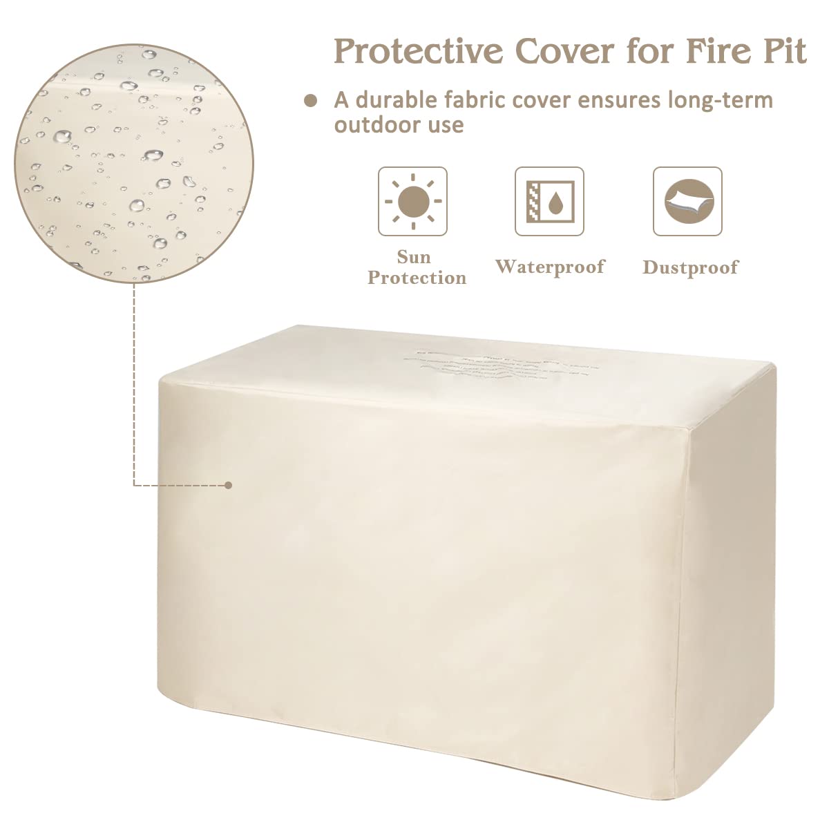 42 Inch Giantex Rectangular Propane Fire Pit Table with Ceramic Tabletop - 60,000 BTU Outdoor Gas Heater with Electronic Ignition, Lava Rocks, Waterproof Cover & Table Cover - Perfect for Patio, Backyard, Deck & Outdoor Gatherings