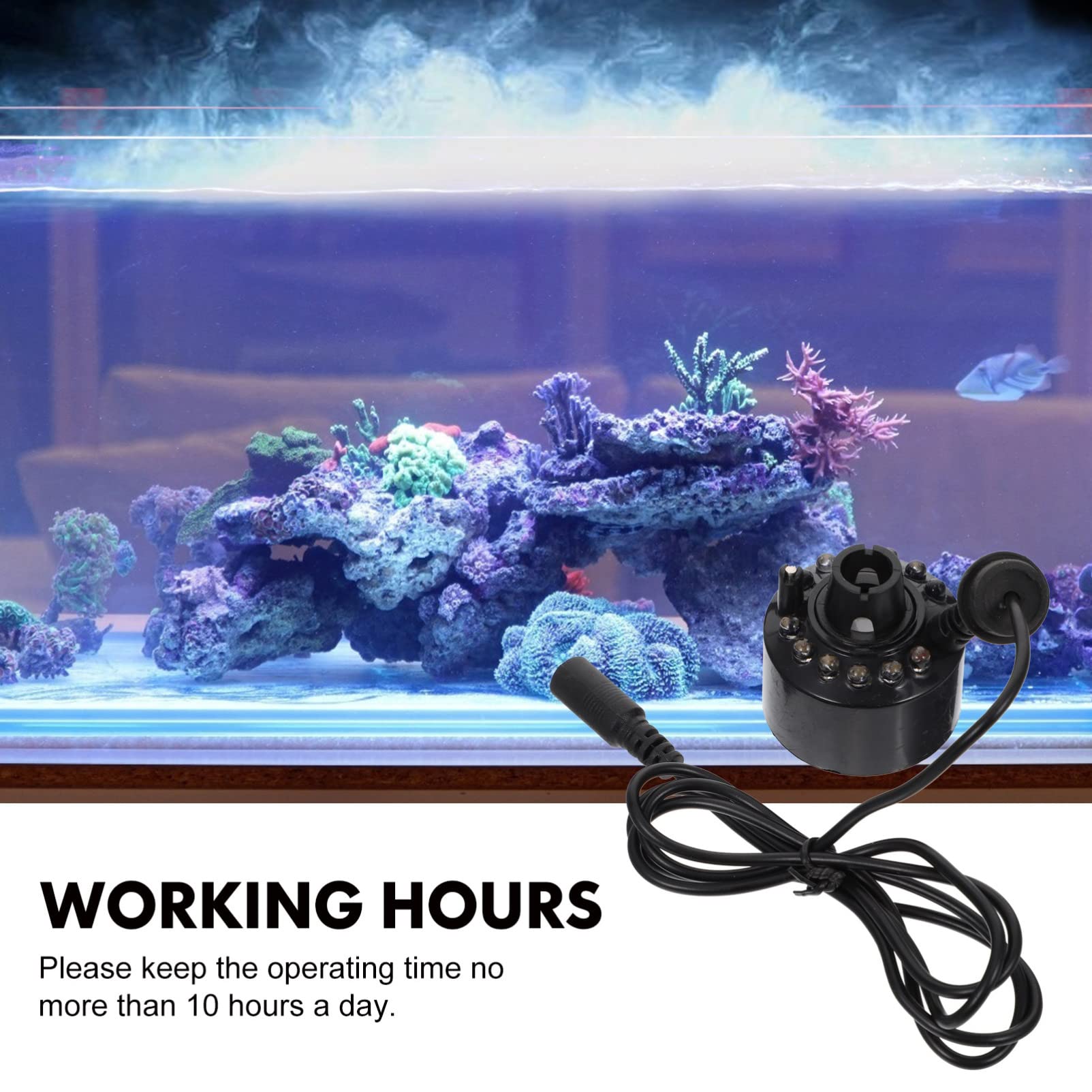 ABOOFAN Mini Fish Tank Nebulizer with LED Light - Portable Pond Mist Maker for Aquariums, Halloween Decor, and Industrial Use | Creates Relaxing Mist Effect for Home, Office & Outdoor Decor