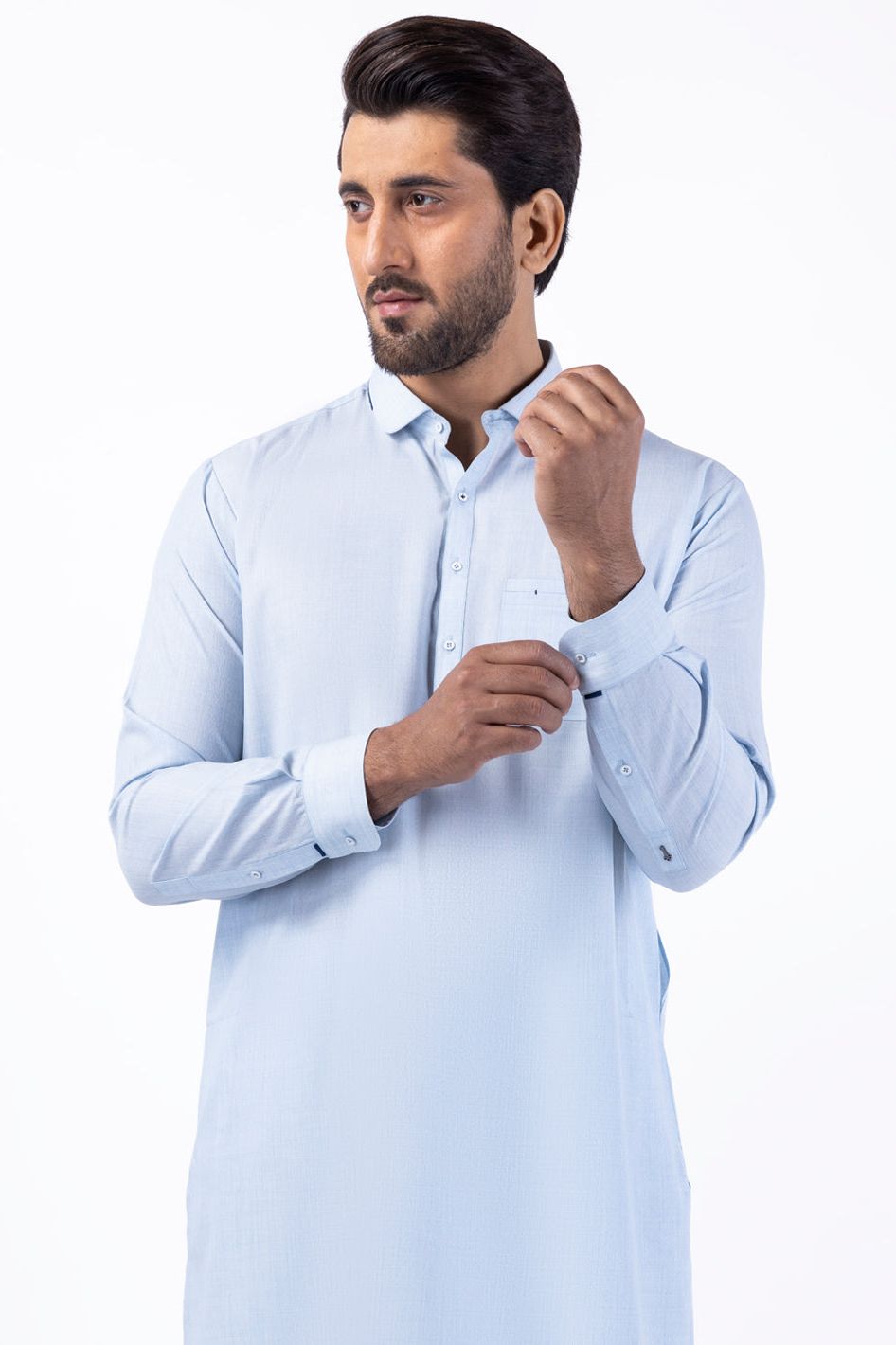Stylish Light Blue Kurta Pajama Set for Men - Traditional Indian Ethnic Wear for Festivals & Weddings