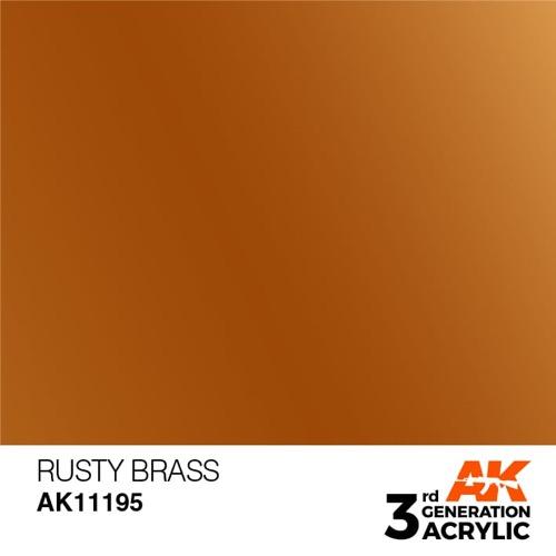 AK Interactive AK11195 Metallic Rusty Brass Acrylic Paint - 17ml Bottle (3rd Gen) for Miniature Models, Wargaming & Scale Model Painting - Perfect for Realistic Weathering Effects on Tanks, Aircraft & Dioramas
