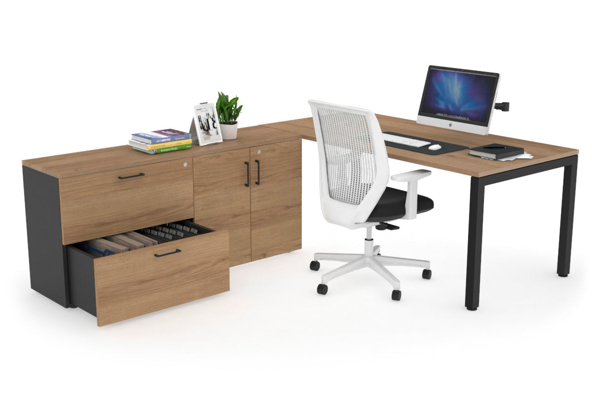 Quadro Square Executive Desk Black Frame [63