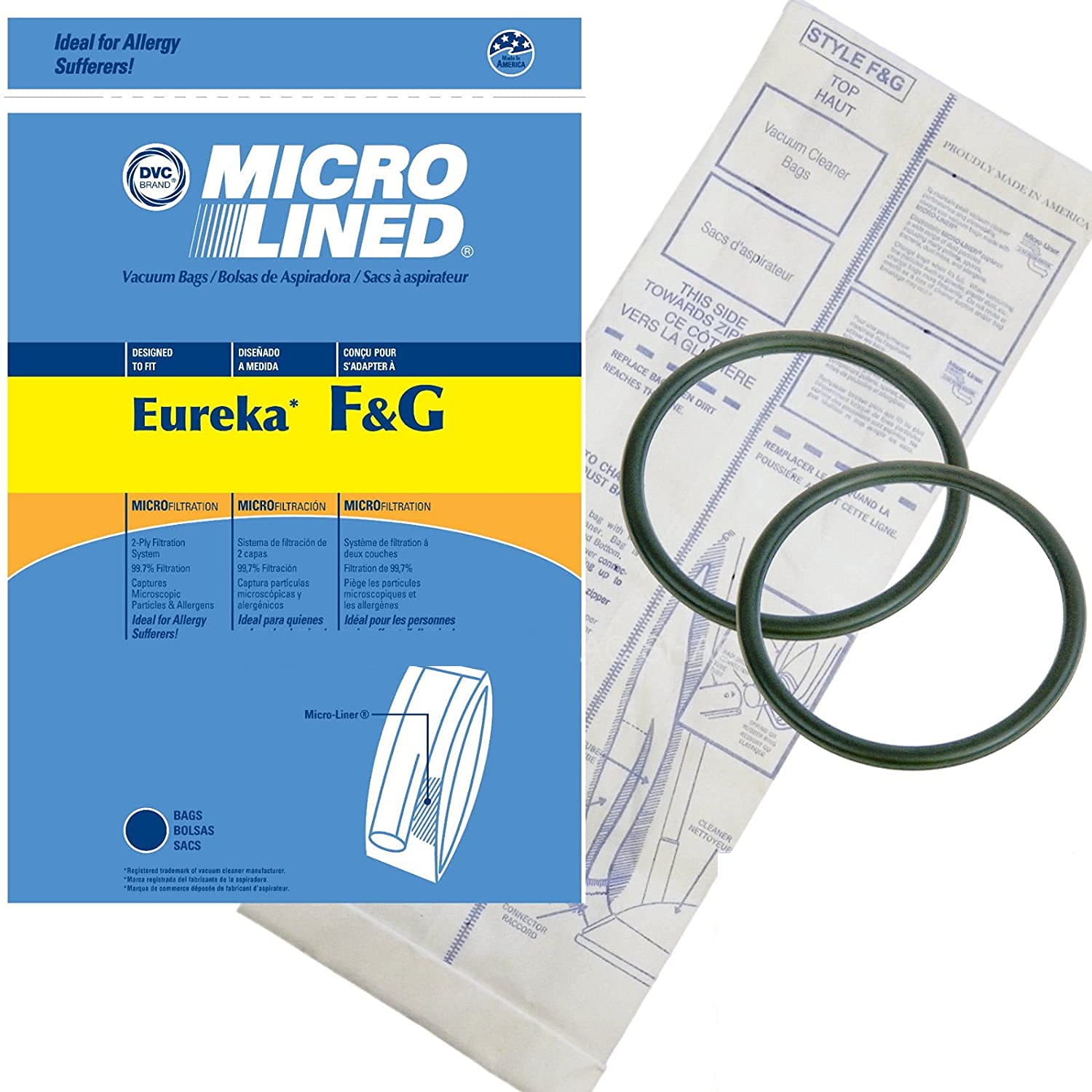 100 Bags for Eureka Style F&G Vacuum Cleaner | Sanitaire Commercial Vacuum Bags | Includes 20 Belts | Ideal for Commercial Cleaning, Offices & Large Spaces