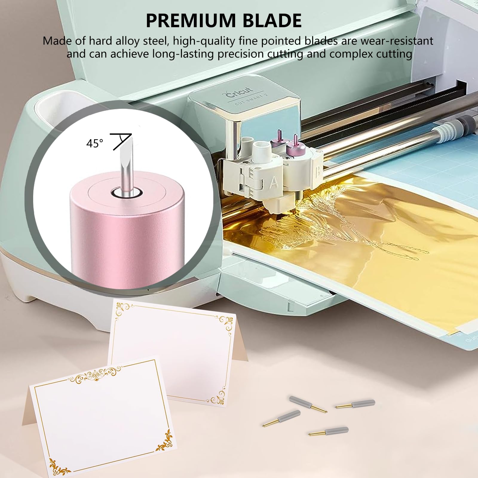 20 Pcs Premium Fine Point Blades Compatible with Cricut Maker 3/4, Maker, Explore 3/4, Air 2/Air/One/Venture - Replacement Blades for Cutting Vinyl, Cardstock, Glitter, Faux Leather, Adhesive Foil & Vellum - Perfect for DIY Crafts, Scrapbooking & Home Decor Projects