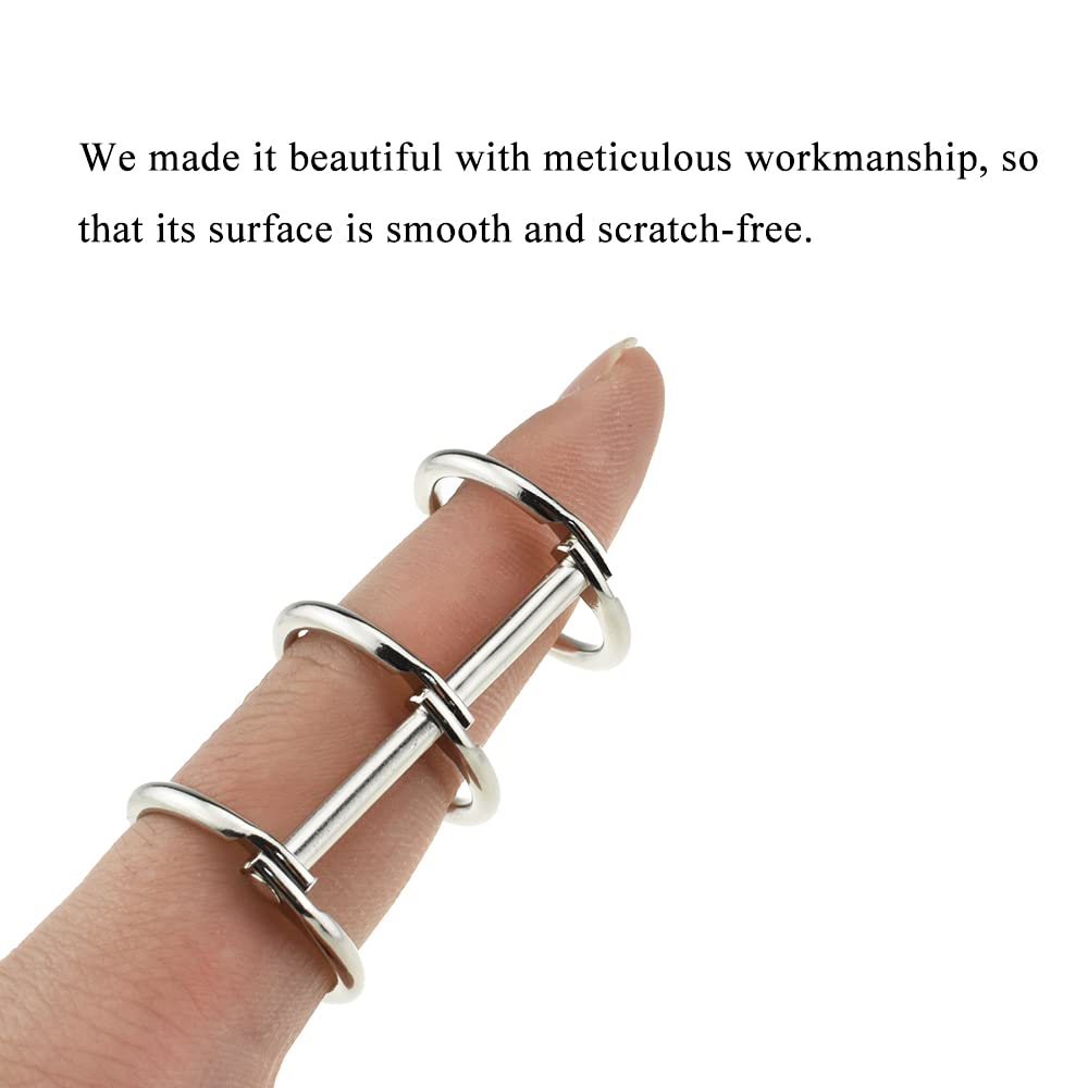HAHIYO 5-Pack 20mm (0.8 Inch) Stainless Steel Binder Rings - 3-Ring Snap Split Hinged Design for DIY Notebooks, Photo Albums, Scrapbooking | Durable Metal Book Rings for Office Organization, Craft Projects & Travel Journals - Perfect for School Supplies, Home Office & Creative DIY Projects | Ideal for Document Binding, Planner Accessories, and Art Journals
