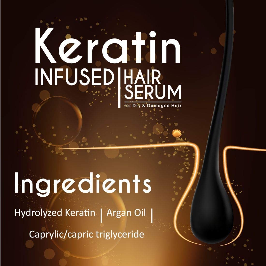 Qraa Keratin Infused Hair Serum for Dry and Damaged Hair Repair - 100ml Hair Treatment with Argan Oil & Vitamin E - Perfect for Frizzy Hair, Split Ends & Heat Protection - Salon Quality Leave-in Conditioner for Smooth & Shiny Hair