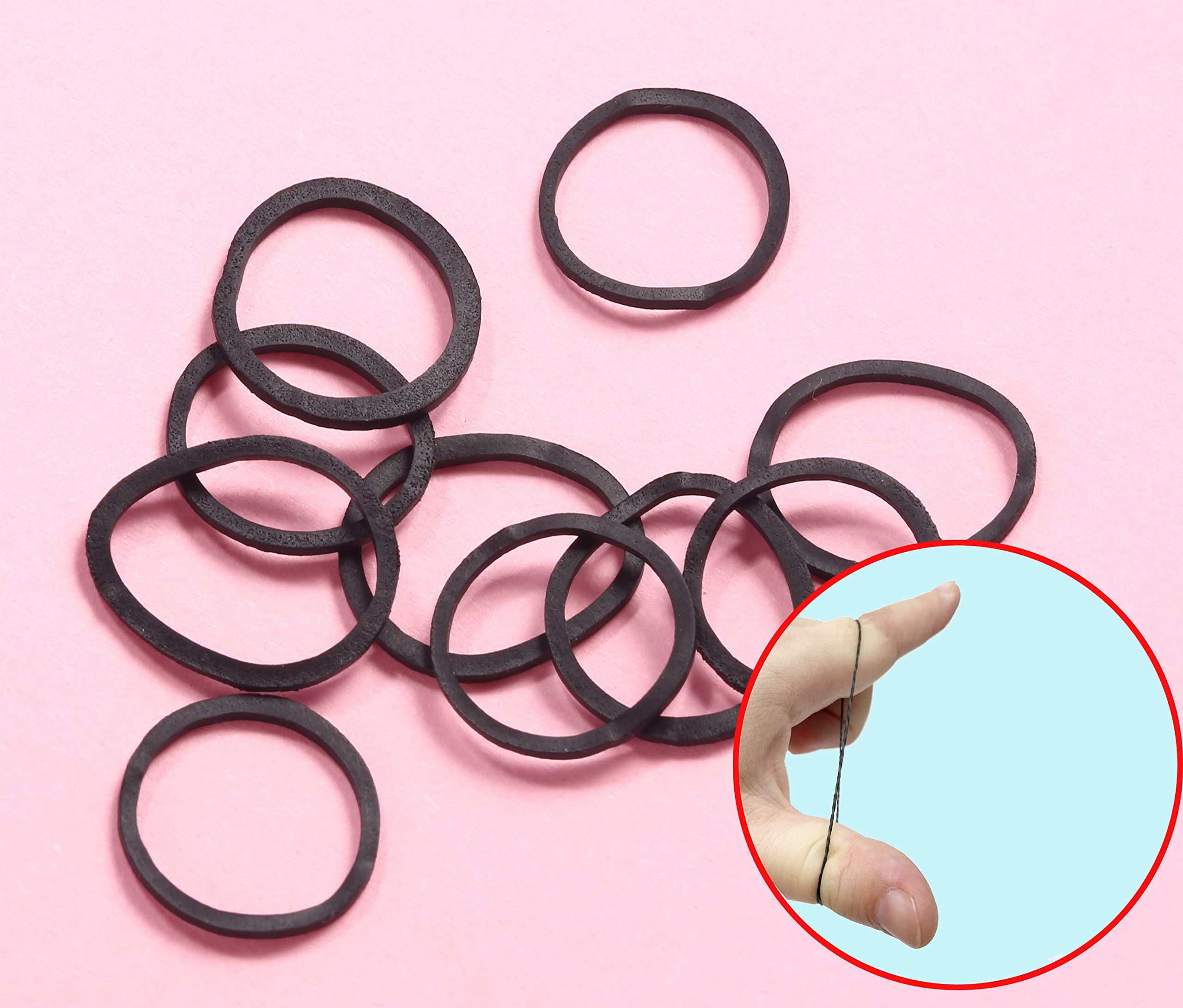 BEBEEPOO 100pcs Black Elastic Hair Bands - Soft Mini Hair Rubber Bands with Storage Box, Reusable Hair Ties for Women & Girls - Perfect for Braiding, Ponytails & Hairstyling (100 Count, Black)