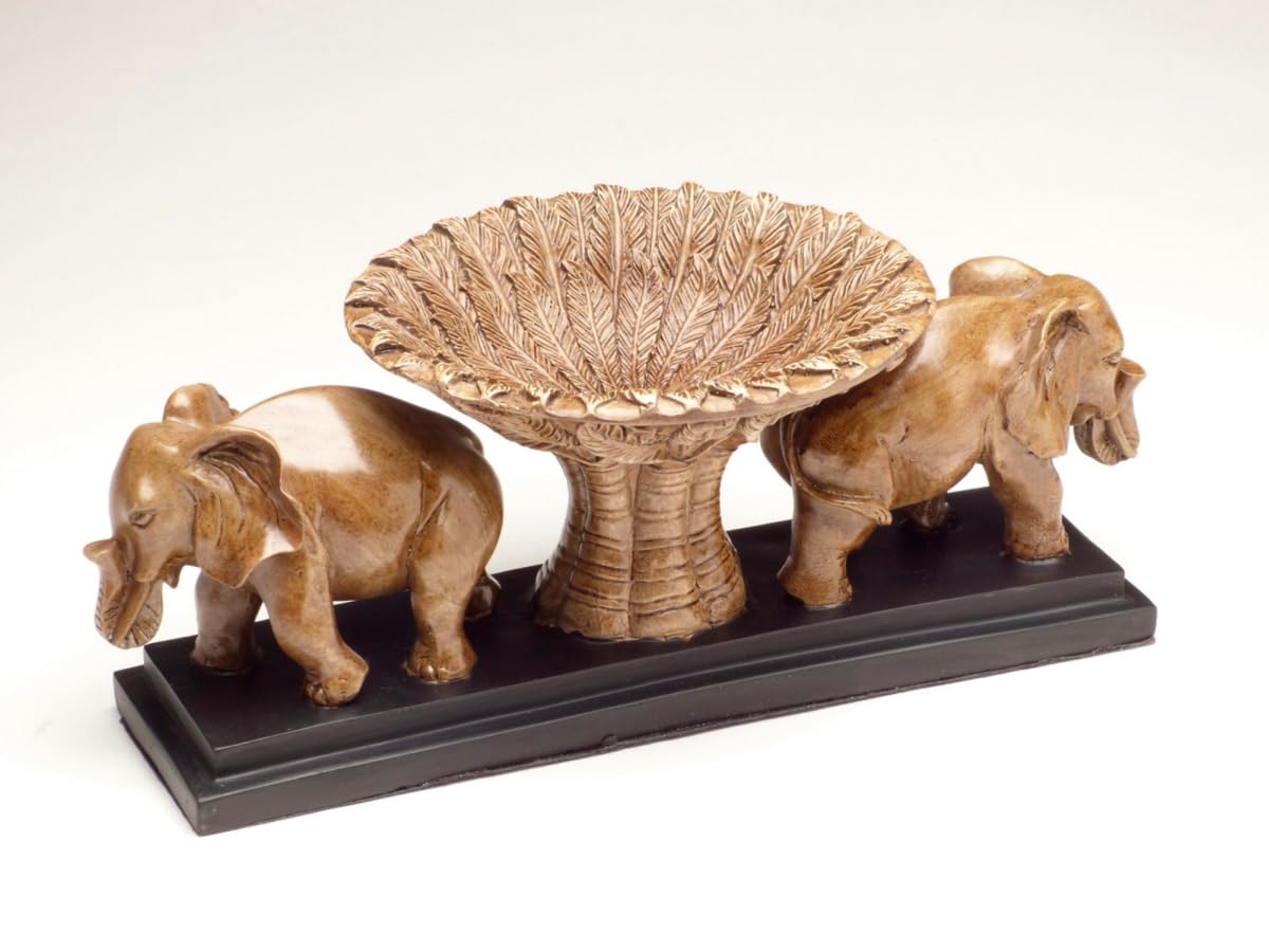 Two Elephants Ceramic Bowl - Handcrafted Decorative Serving Bowl for Salads, Fruits & Snacks - Perfect for Home Dining, Parties & Gifts