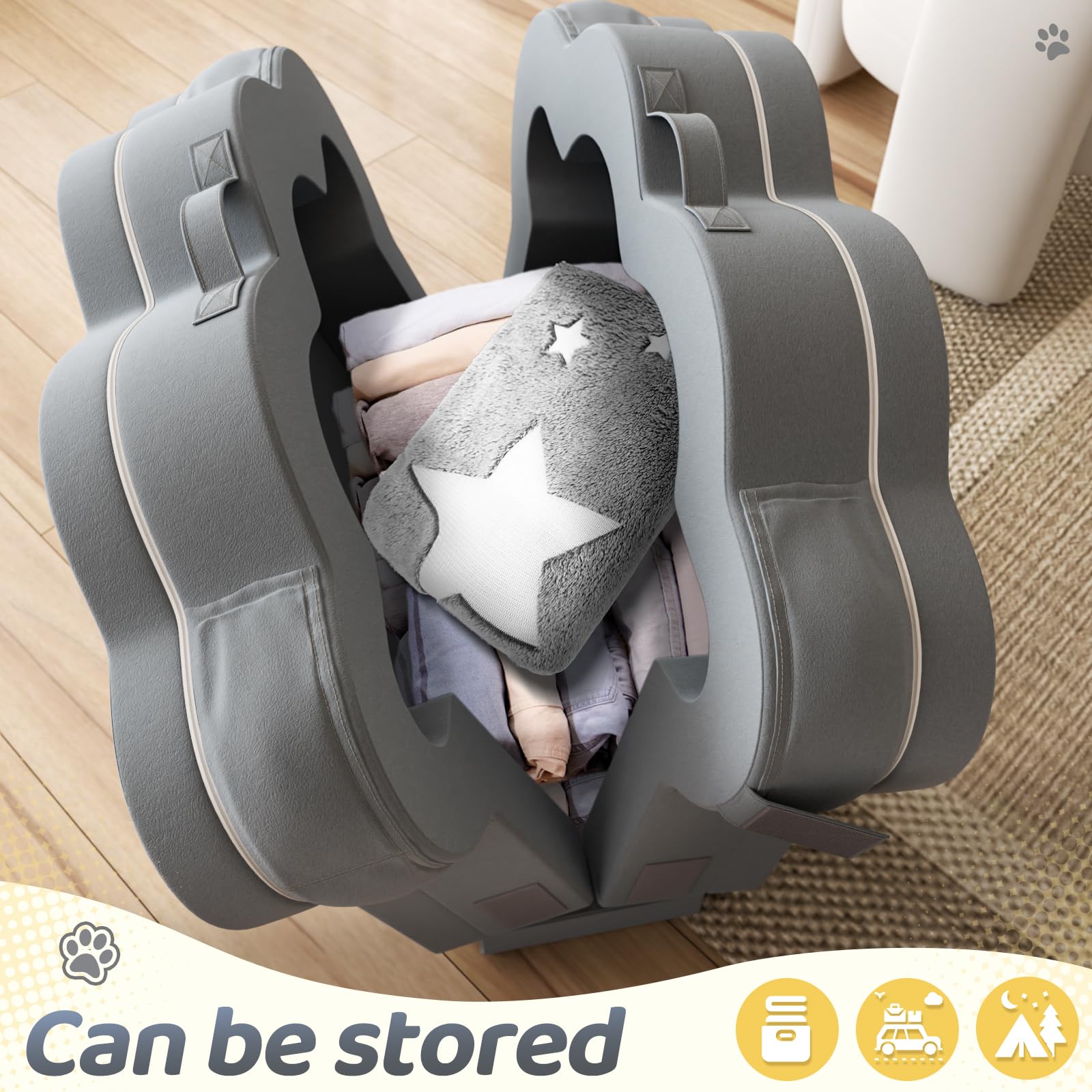YHUAIMANG Portable Toddler Bed - Foldable Travel Floor Bed for Kids 1-3 Years Old | Soft, Safe & Washable Baby Bed | Perfect for Home, Travel & Daycare Use