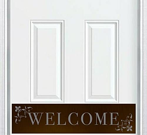 Engraved Welcome Door Kick Plate - Oil Rubbed Bronze, 6x32