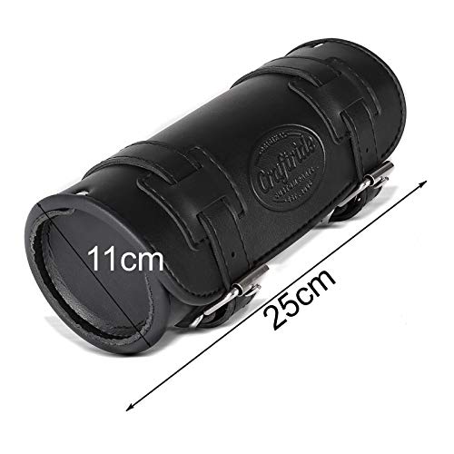 Elgin Black Tool Roll Bag Compatible with Kawasaki VN 2000 Motorcycle - Durable Storage for Bike Maintenance & Roadside Repairs