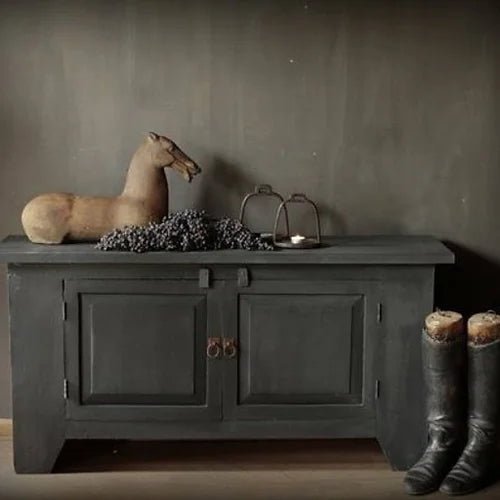 Handmade Wooden Black Buffet Sideboard - Elegant Dining Room Storage Cabinet for Home Decor & Entertaining
