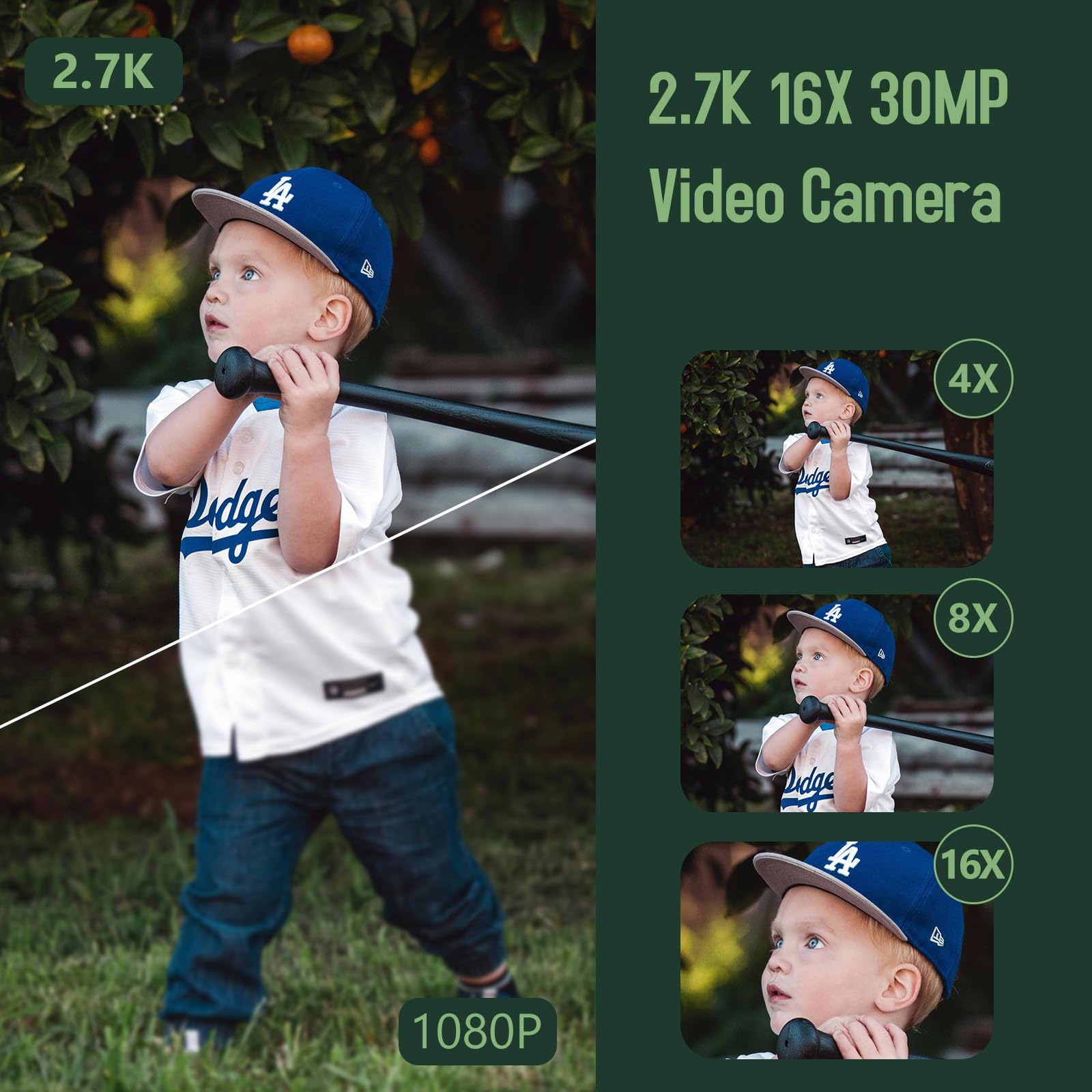 2.7K 30MP Vlogging Camera with 16X Zoom & Flip Screen - Perfect for YouTube & Travel Videos