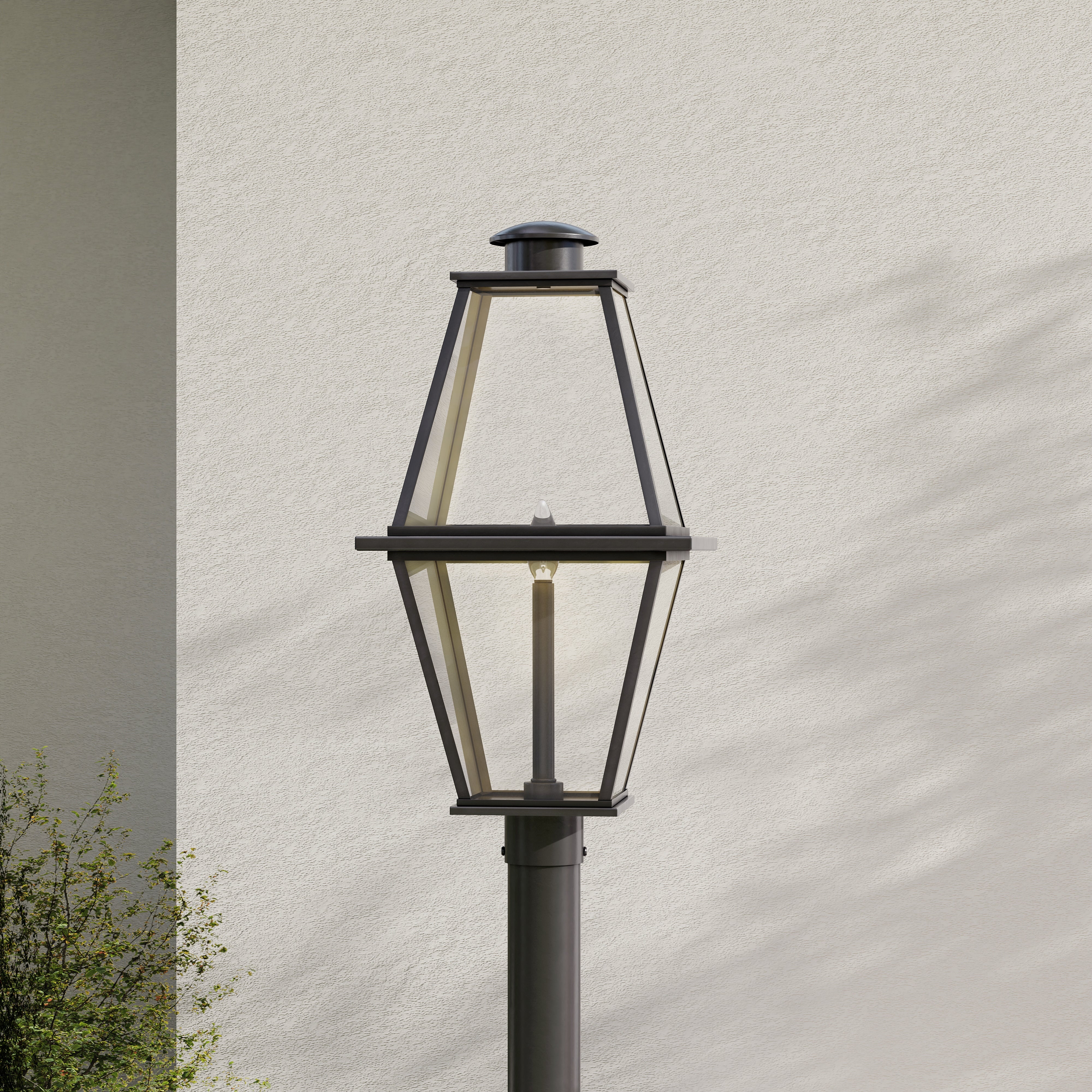 Bradshaw Collection Clear Glass Outdoor Post Lantern - Weatherproof Single Light Fixture for Porch, Patio, Garden & Pathway Lighting | Durable Exterior Wall Mount Design