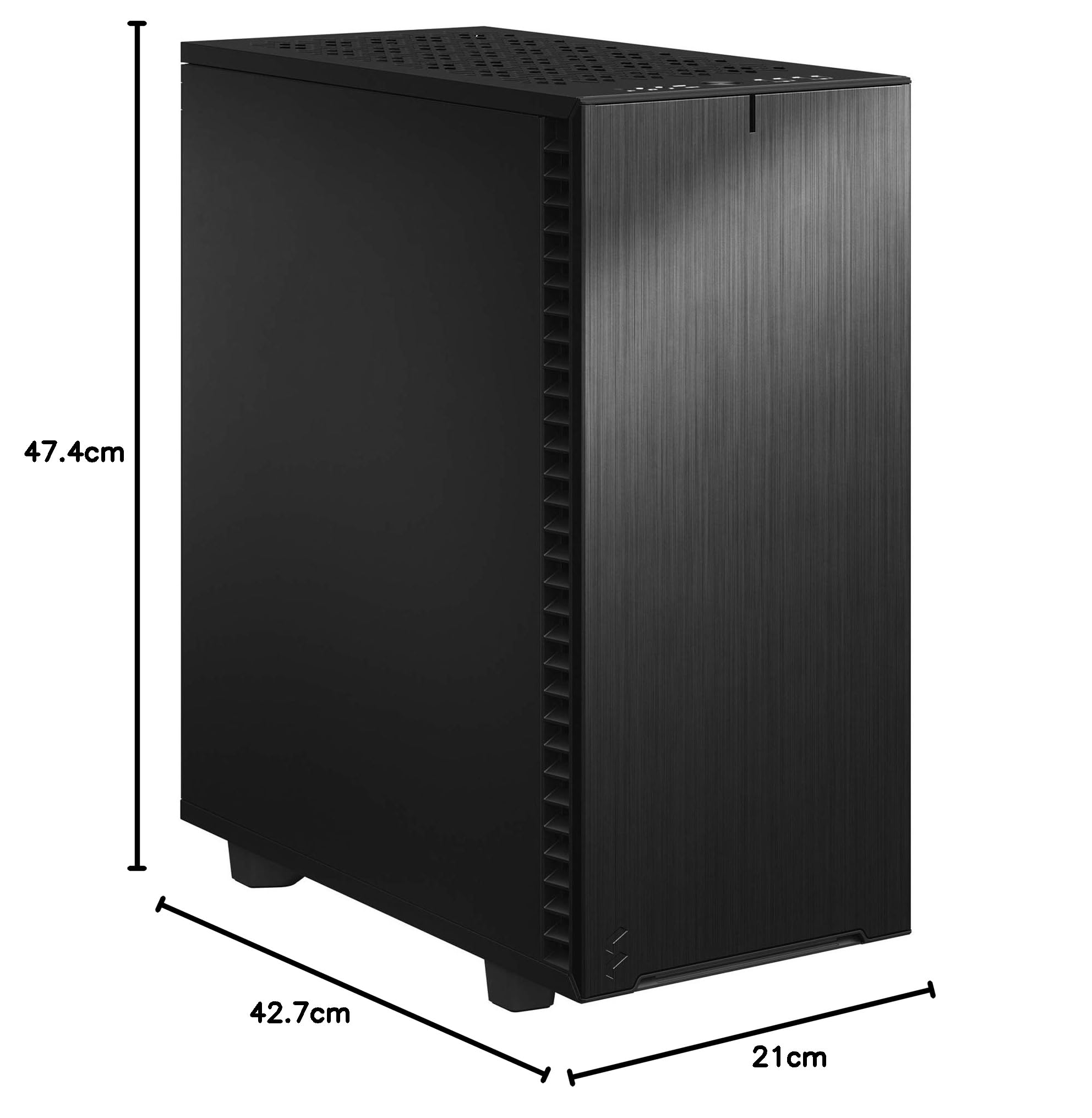 Fractal Design Define 7 Compact Black ATX Mid Tower PC Case - Brushed Aluminum/Steel, Silent Computer Chassis for Gaming & Workstation Builds | Perfect for Home Office & Streaming Setup