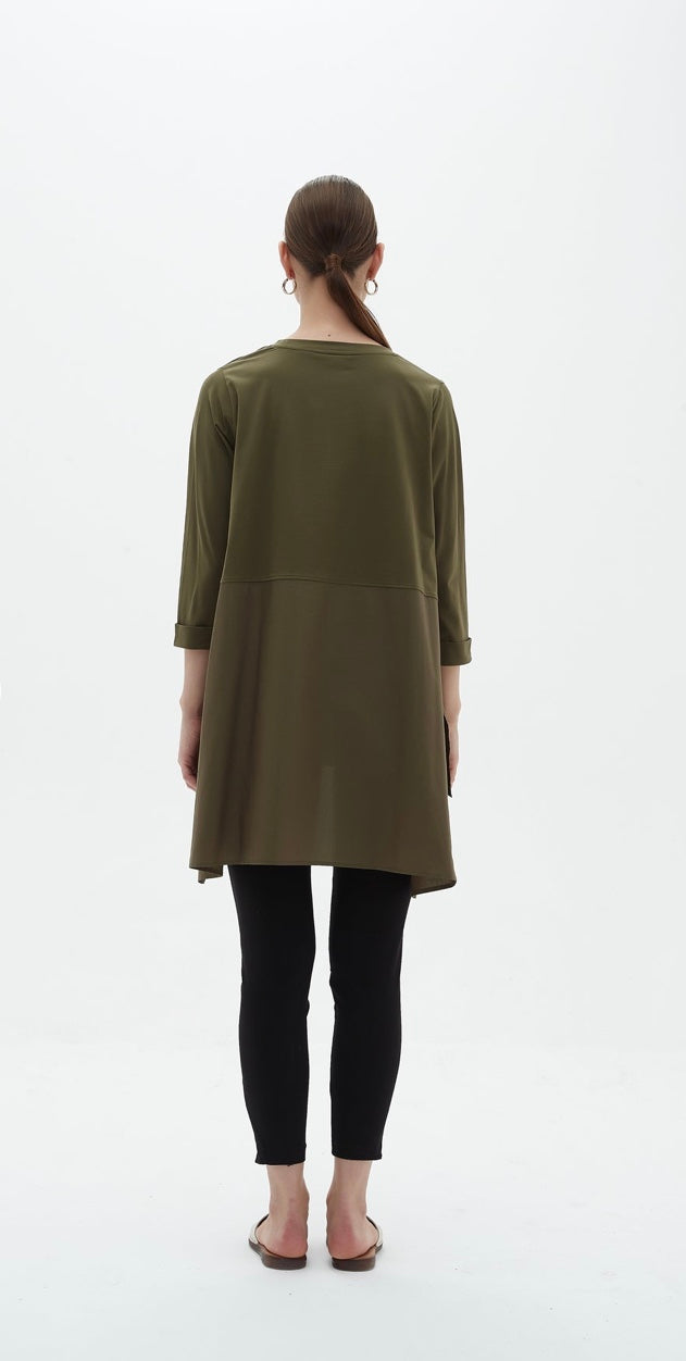 Ava Women's 3/4 Sleeve Casual Top in Khaki - Perfect for Everyday Wear, Office & Weekend Outings