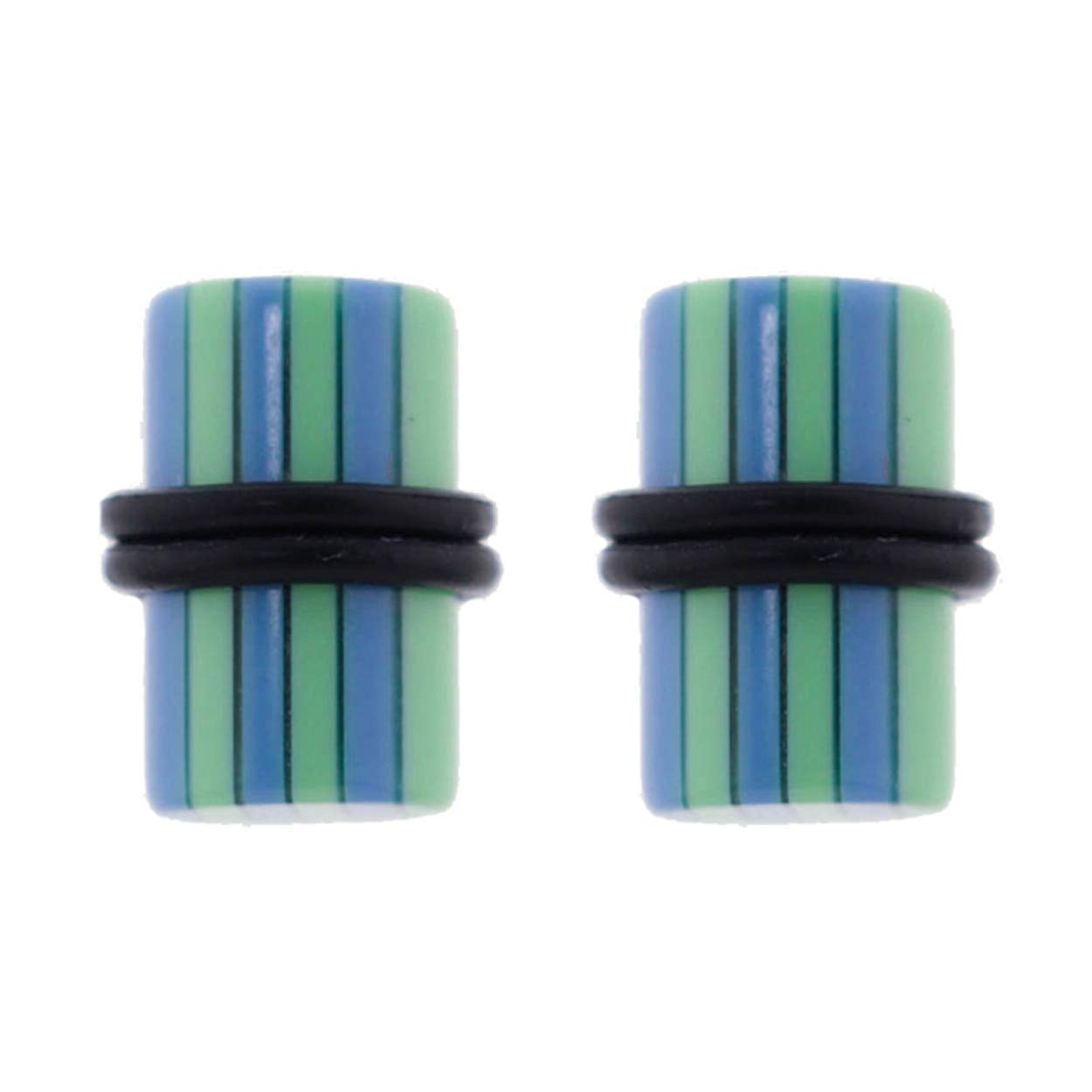 Lex & Lu UV Sensitive Acrylic Ear Plugs with O-Rings - Stretching Jewelry for 10G to 0Gauge - Perfect for Gauges, Piercings & Alternative Fashion