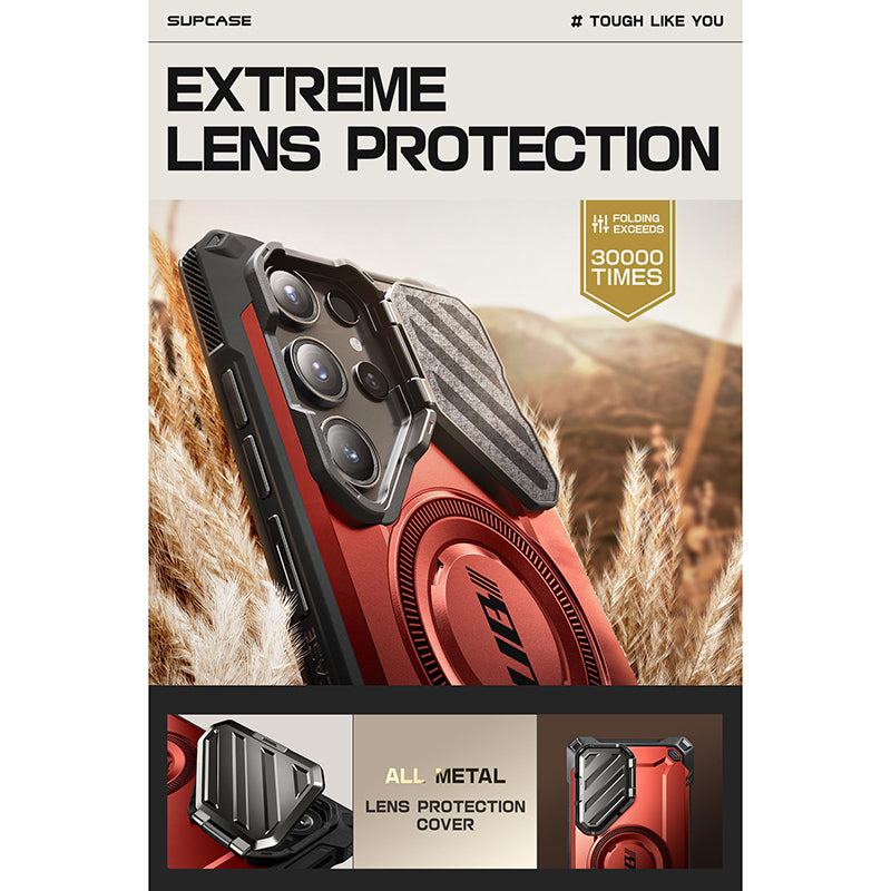 Samsung Galaxy S24 Ultra Unicorn Beetle Pro MAG XT Bumper Case - Shockproof Protective Cover with Magnetic Ring (Metallic Red) | Perfect for Outdoor Adventures, Work & Daily Use