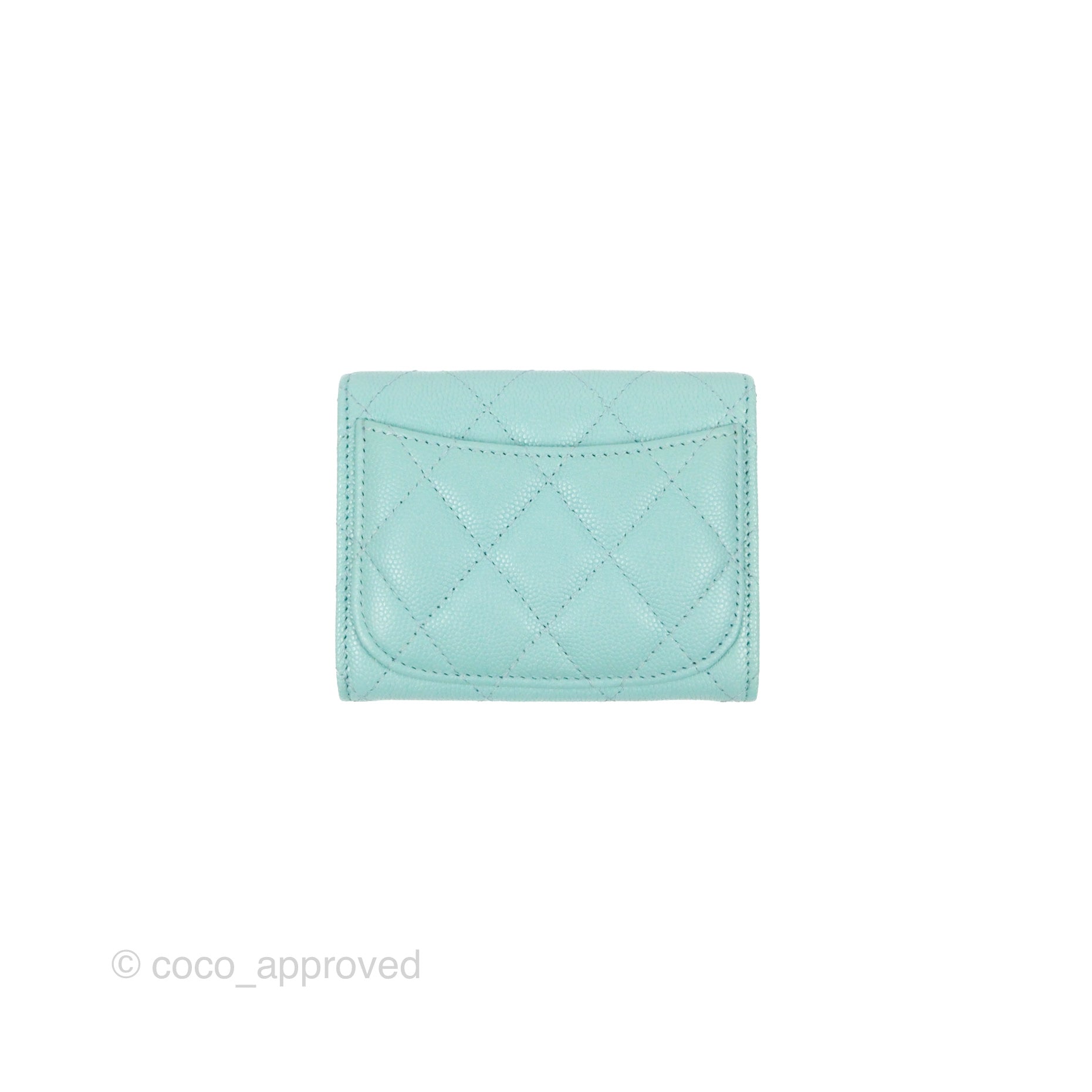 Chanel Classic Flap Coin Purse in Tiffany Blue Caviar Leather with Silver Hardware - Perfect for Everyday Use & Luxury Gift Giving