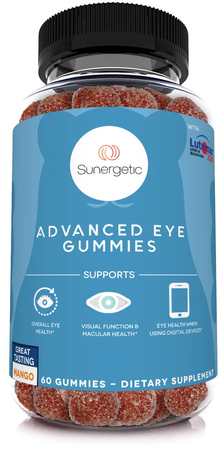 Premium Eye Support Gummies with Lutein & Zeaxanthin - Clinically Studied Vision Supplement for Eye Health, Macular Support & Clear Vision - Lutemax 2020-60 Formula (60 Gummies) - Perfect for Digital Screen Users & Aging Eye Care