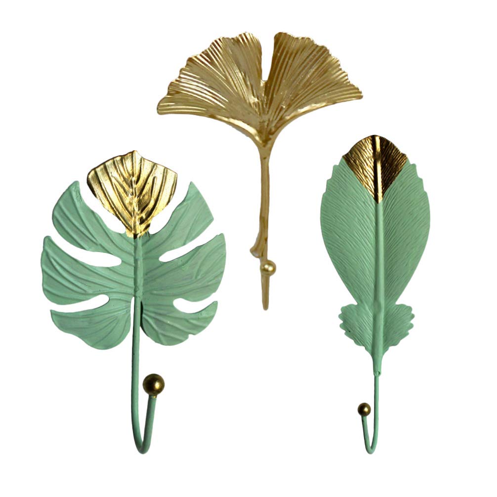 3 Pcs Tropical Leaf Hooks for Wall - Hawaii Style Home & Office Decor