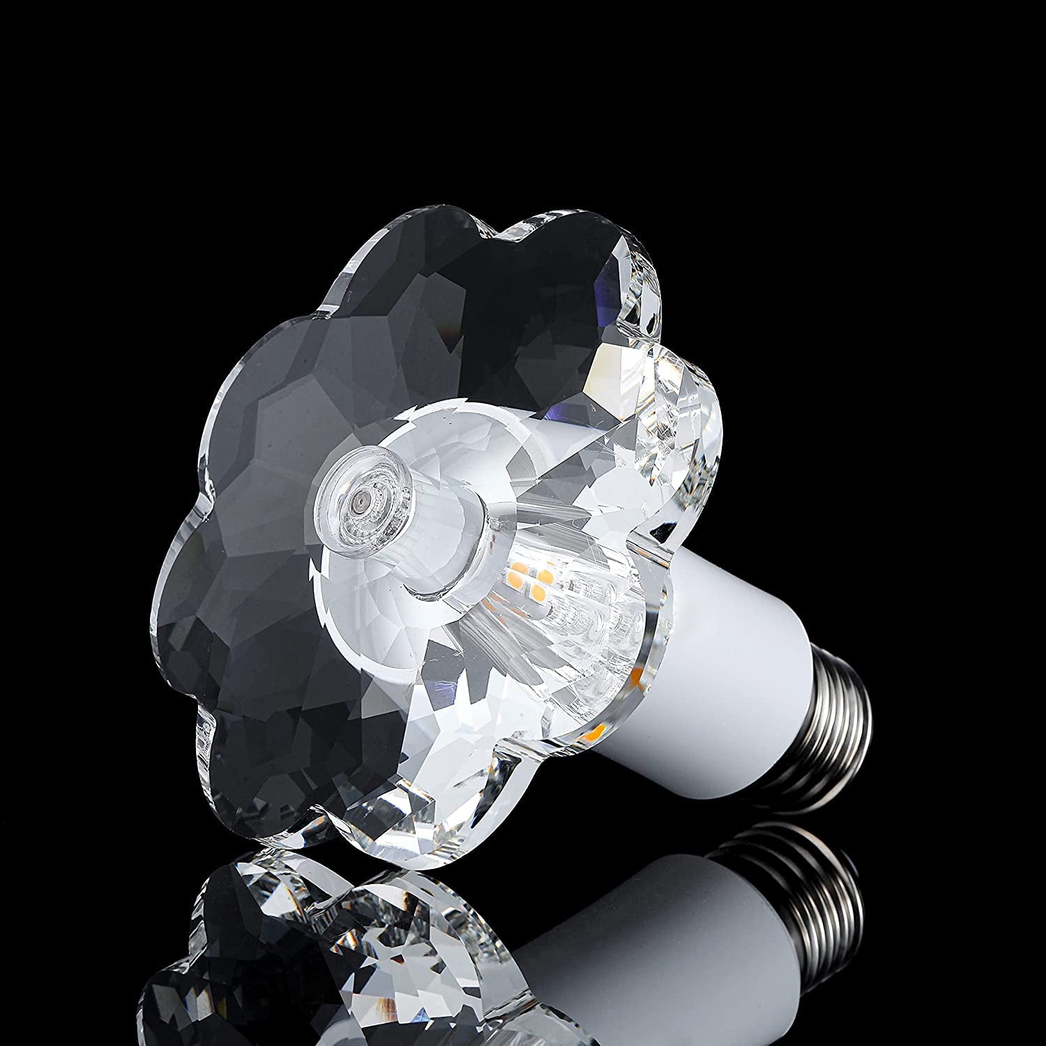 FLOWER DIAMOND Crystal LED Light Bulb - Large Size, Energy Efficient, Decorative Lighting for Home, Bedroom, Wedding & Party Decor