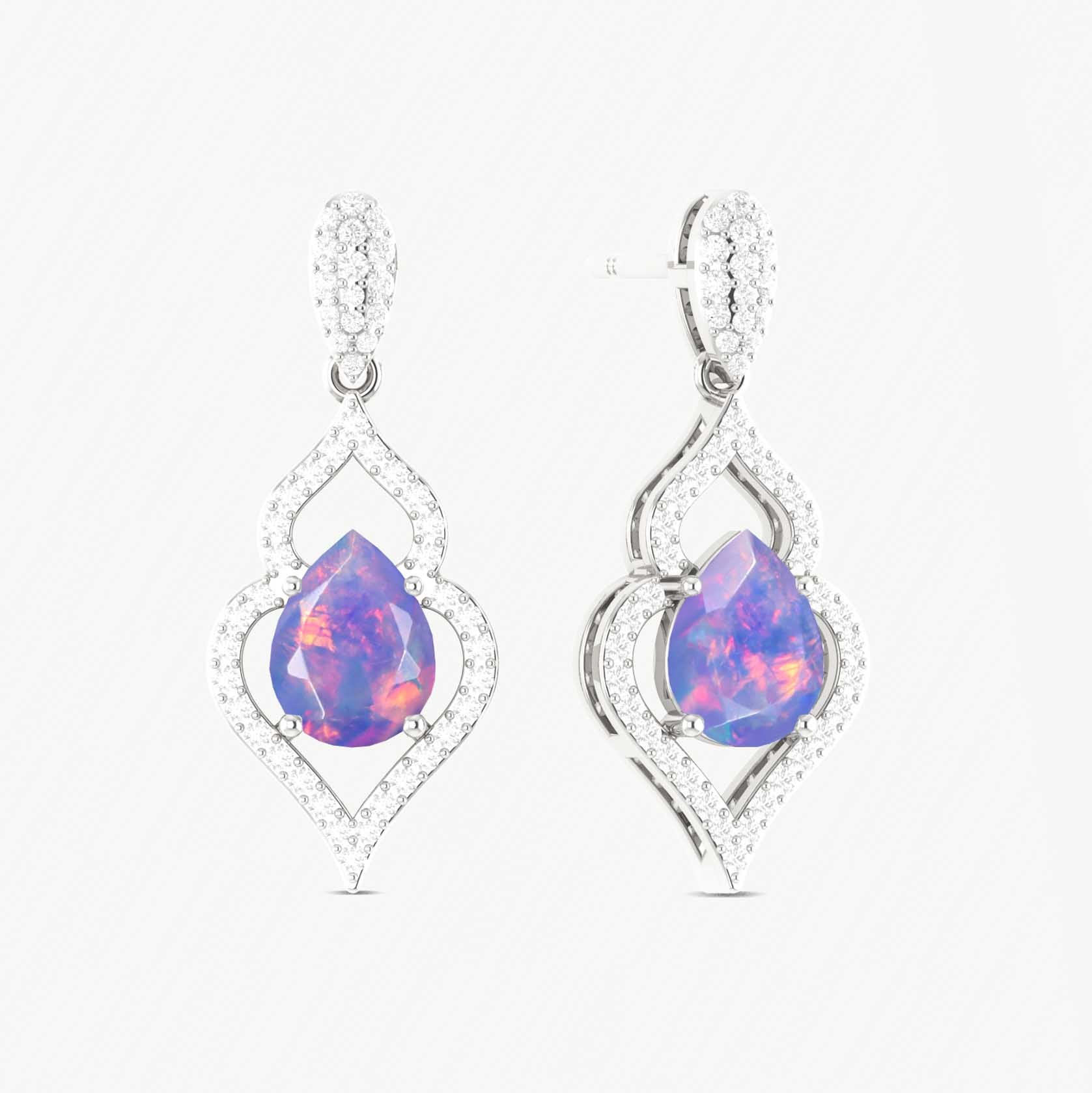 Lavender Opal Stud and Drop Earrings for Women - Elegant Dangle Earrings for Party, Wedding & Everyday Wear