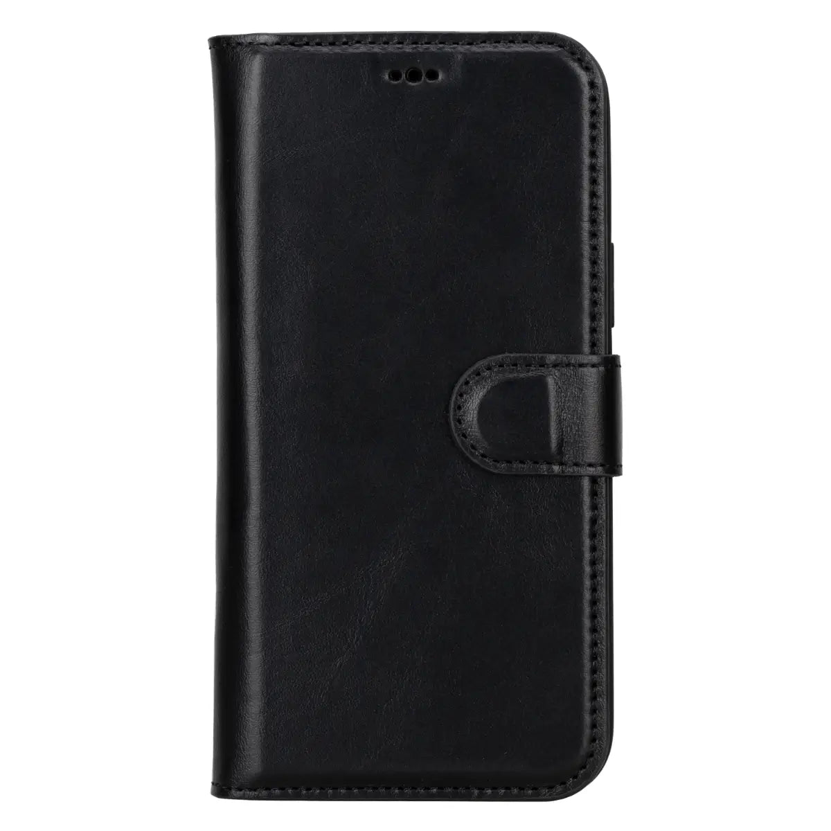 Premium Black Leather Wallet Case for iPhone 15 Plus - Slim Protective Cover with Card Slots | Perfect for Everyday Use, Travel & Business