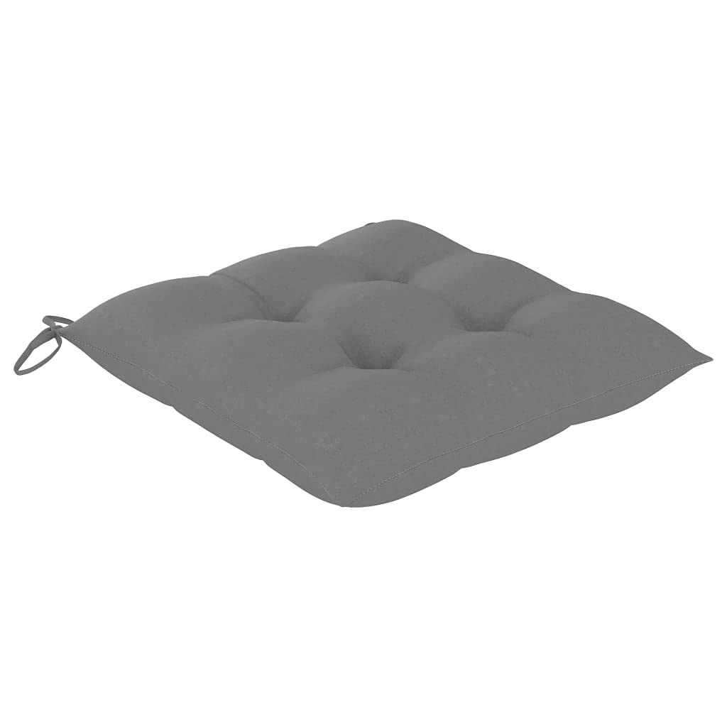 Premium 4-Piece Gray Chair Cushions Set - 19.7x19.7x2.8 Inch Soft Cotton Fabric Seat Pads for Indoor/Outdoor Sofa, Office & Dining Chairs - Thick Comfortable Cushions with 2 Ties for Secure Fit - Perfect for Home, Patio, Garden and Workspace