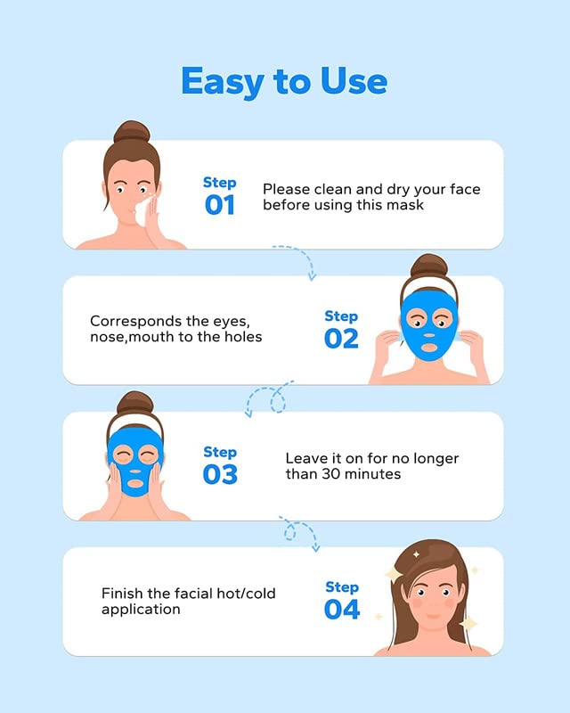 EcommerceHub® Cold & Hot Gel Face Mask for Puffy Eyes & Dark Circles - Migraine & Stress Relief, Leak-Proof Design with Adjustable Strap (1-Pack, Blue) - Includes Storage Bag | Perfect for Home Spa, Travel & Post-Workout Recovery