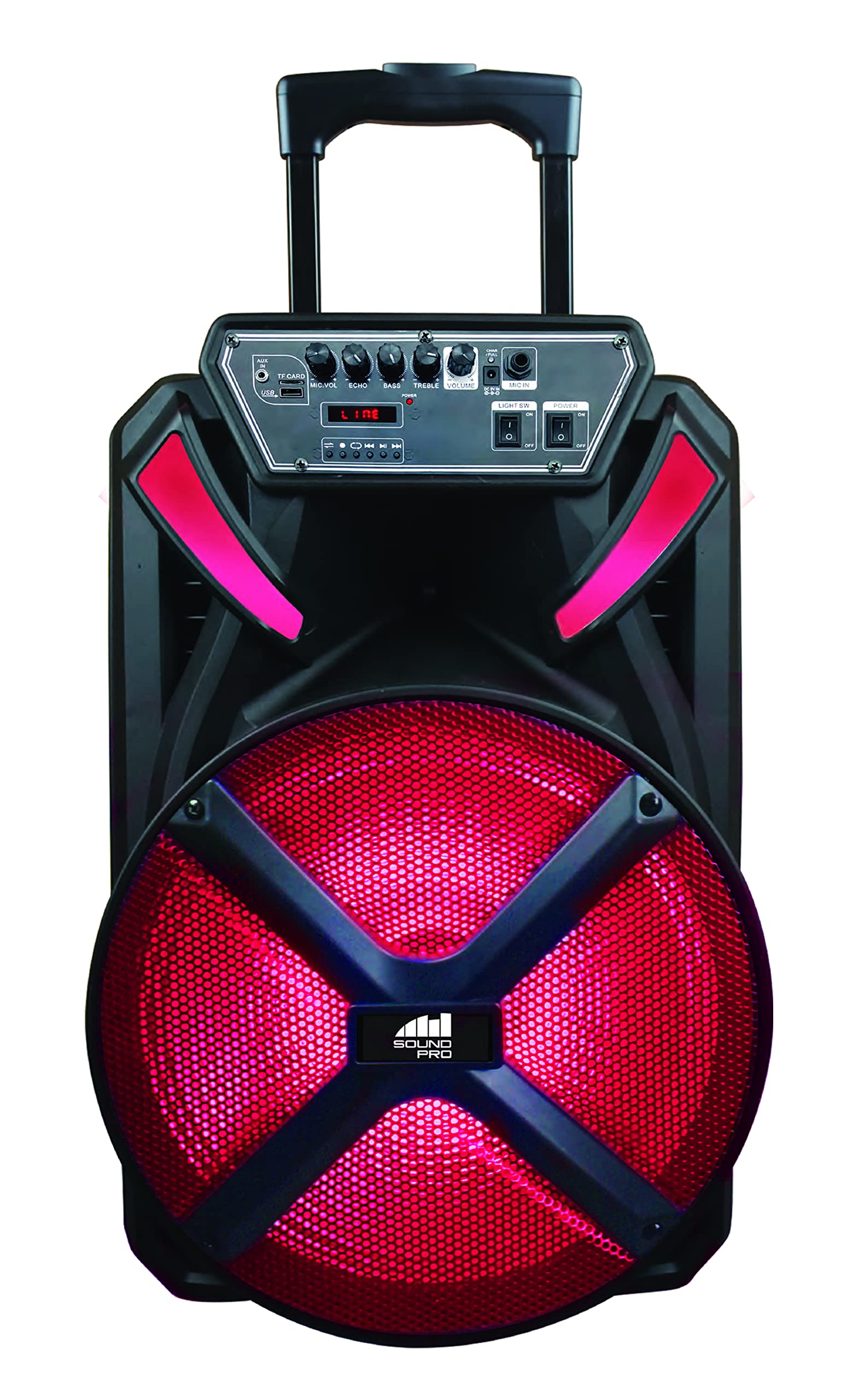 Portable 15-inch Bluetooth Party Speaker with Disco Lights | Naxa Electronics NDS-1536 | 2 Hours Playtime, Mic, FM Radio, USB/SD/AUX Inputs | Perfect for Outdoor Parties, DJ Events & Home Entertainment