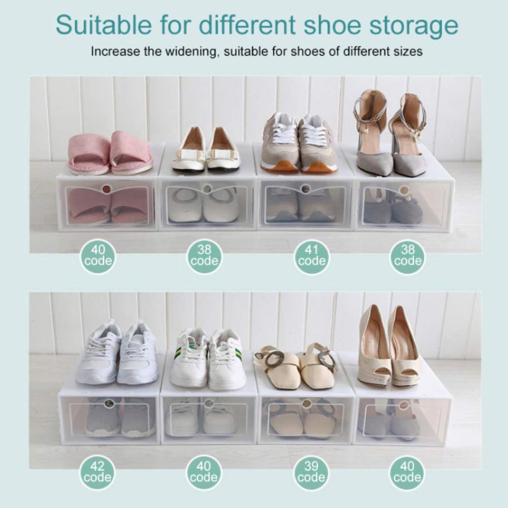 Valcatch Clear Plastic Shoe Storage Box - Stackable Front Opening Shoe Organizer Bin for Sneakers & Shoes - Perfect for Closet, Bedroom & Entryway Organization