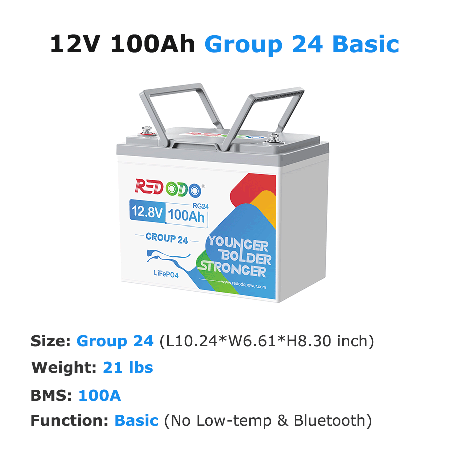 Redodo 12V 100Ah LiFePO4 Deep Cycle Battery - Solar Power, RV, Marine & Off-Grid Energy Storage Solution | Perfect for Camping, Boating & Emergency Backup Power