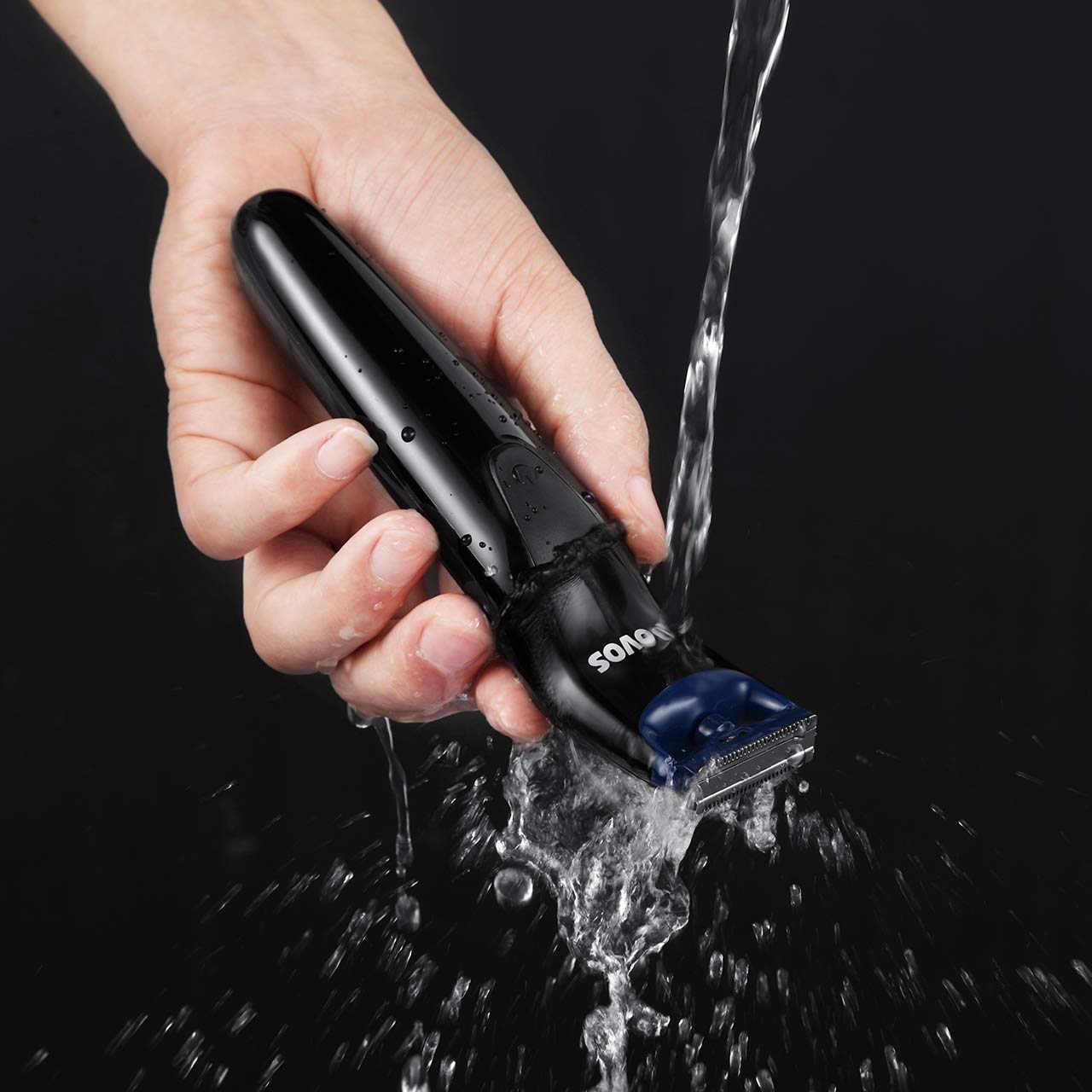 POVOS One-Blade Beard Trimmer for Men - Waterproof Electric Shaver for Face & Body Hair Removal - Precision Stubble Grooming Kit - Perfect for Travel, Gym & Daily Grooming Routine