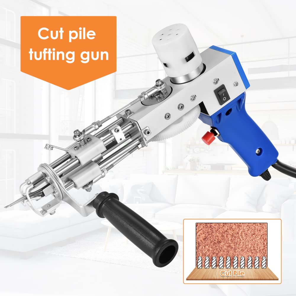 Premium Tufting Gun for DIY Rug Making - Cut Pile Rug Gun Kit with Flocking Tool | Handmade Carpet, Wall Hanging & Home Decor Crafting Tool