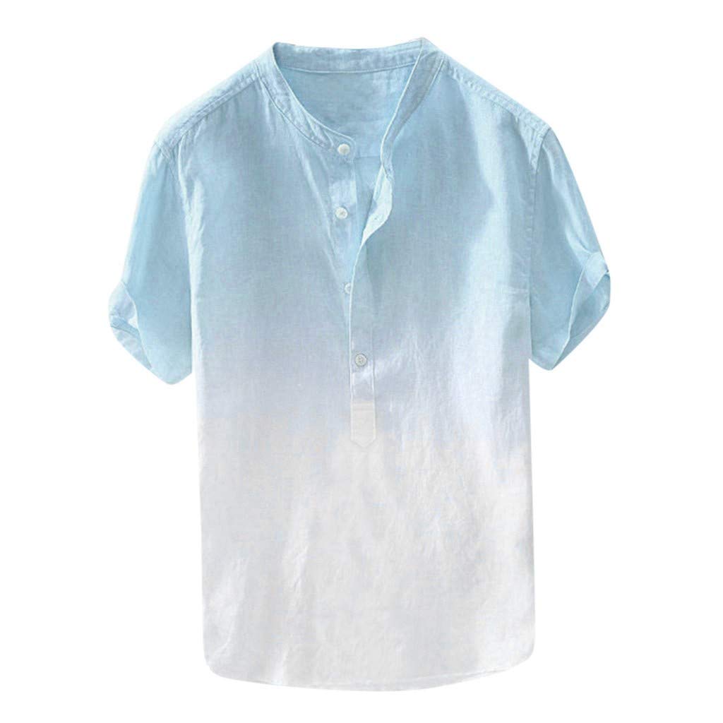 Men's Cotton Gradient Dyed T-Shirt - Breathable Summer Shirt with Collar for Casual Wear | Perfect for Outdoor Activities, Travel & Daily Comfort